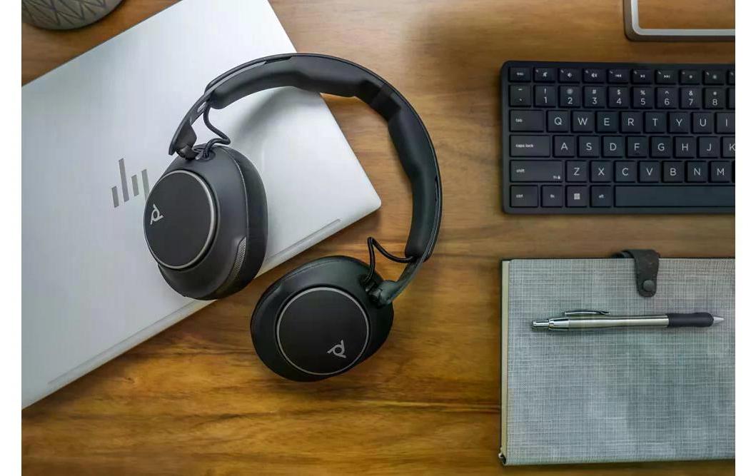 Poly Voyager Surround 80 UC – Duo Headset On-Ear – Bluetooth, USB-C – Schwarz – bis 21 h