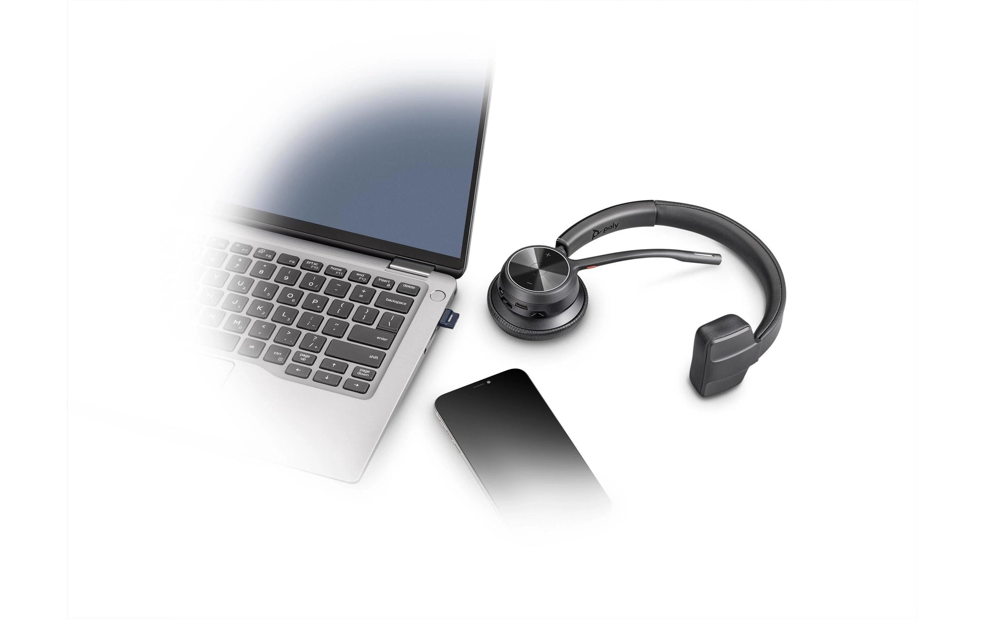 Poly Voyager 4310 – Mono Headset – USB‑A, Bluetooth 5.1 – für Microsoft Teams – schwarz – bis 24 h