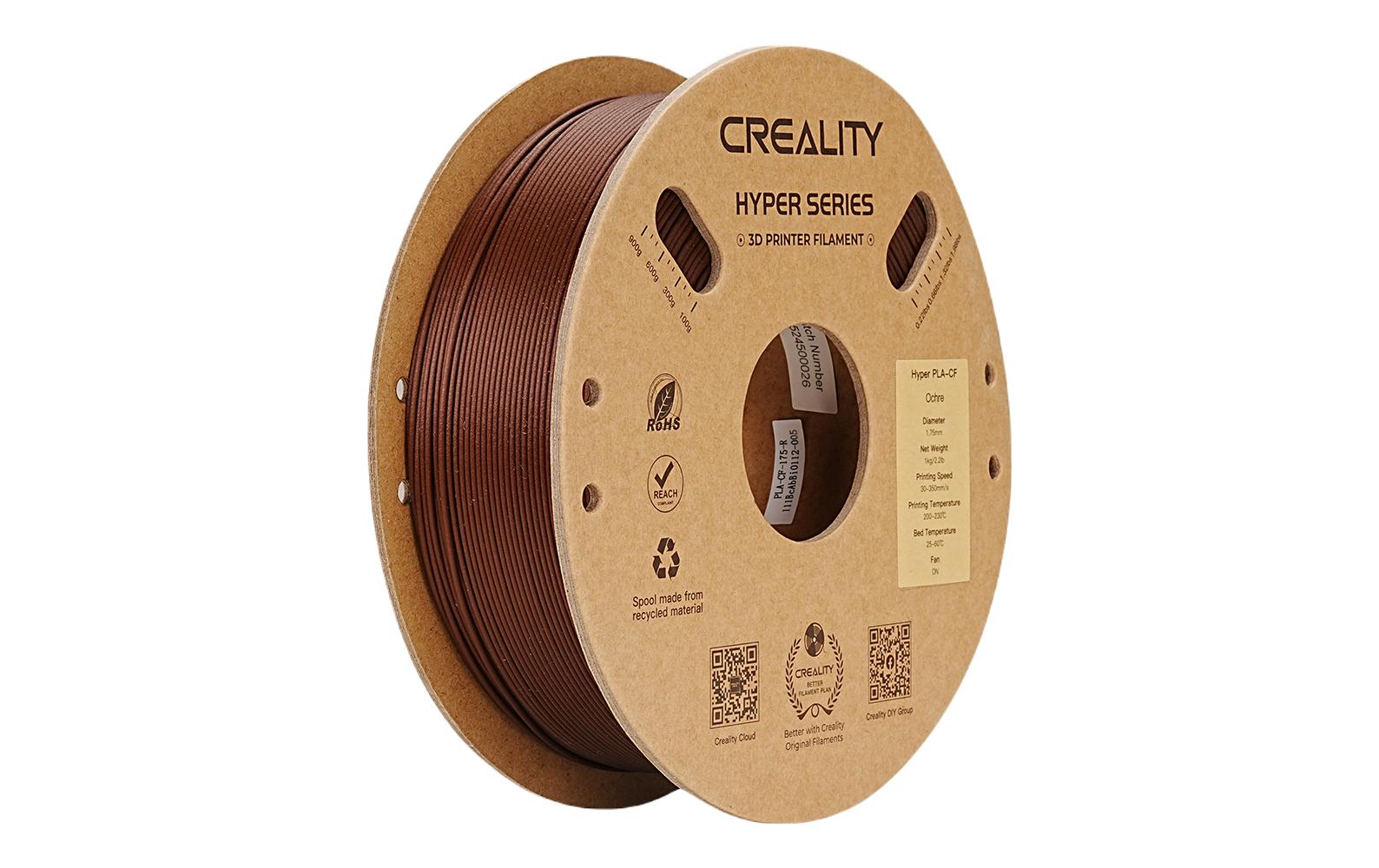 Creality 3D-Drucker-Filament Hyper PLA (Carbonfaser) 1,75 mm Ocker, 1 kg – für Creality 3D K1-C, K1 Max