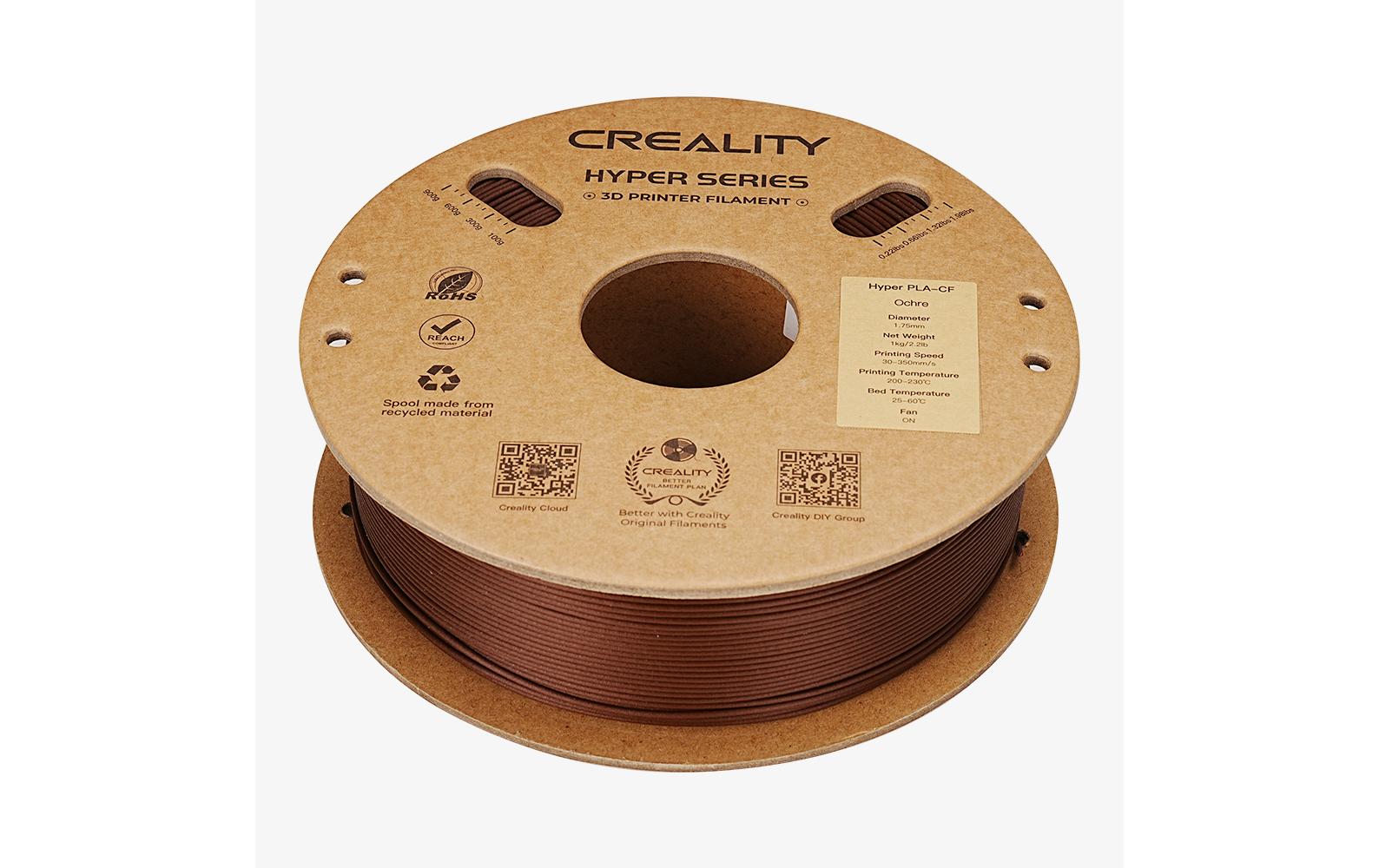 Creality 3D-Drucker-Filament Hyper PLA (Carbonfaser) 1,75 mm Ocker, 1 kg – für Creality 3D K1-C, K1 Max