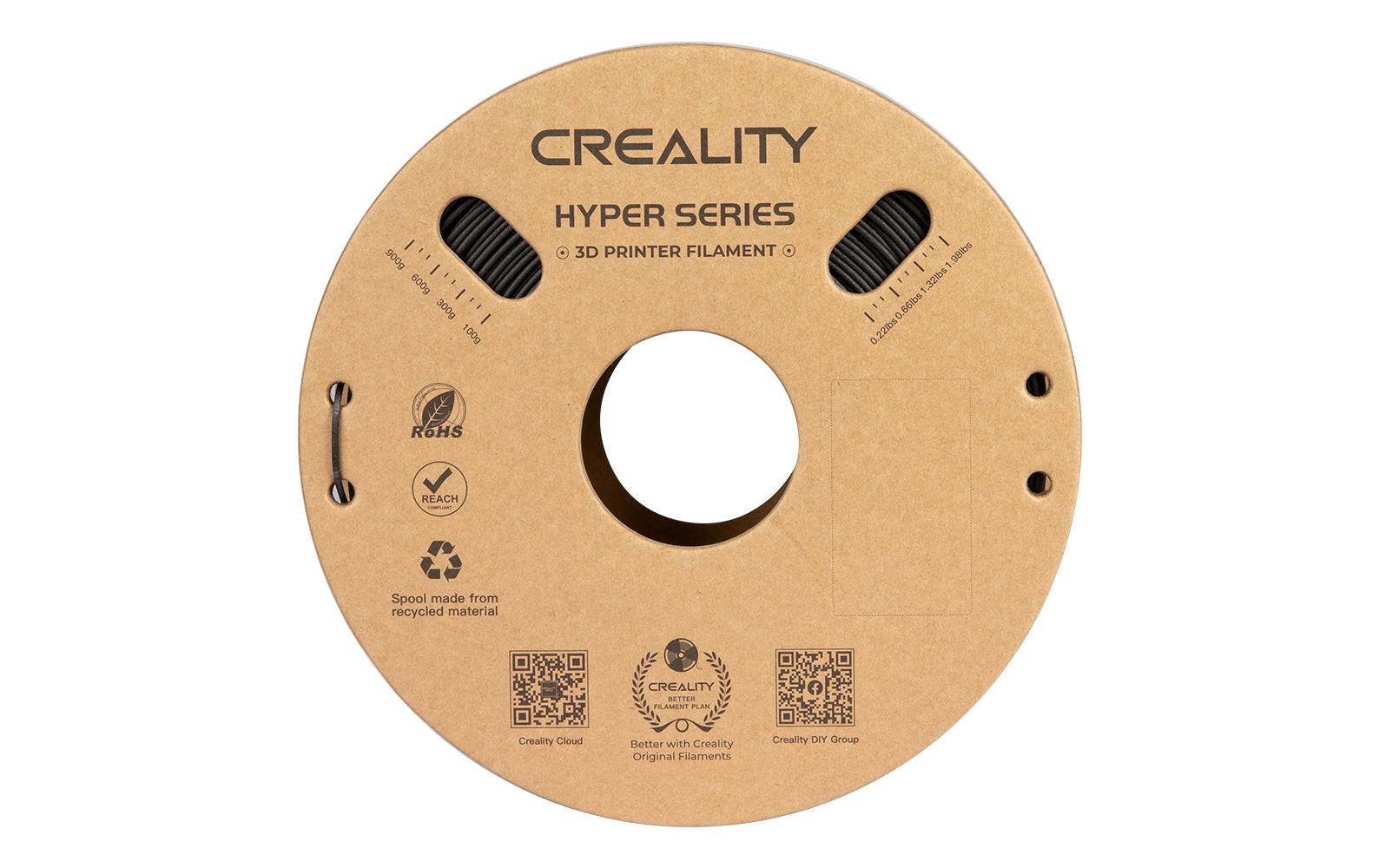 Creality 3D-Drucker-Filament Hyper PLA-Carbon 1,75 mm Schwarz, 1 kg – für Creality K1-C, K1 Max
