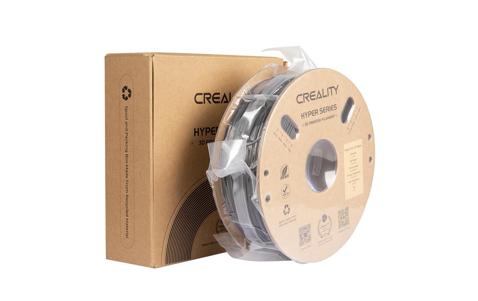 Creality 3D-Drucker-Filament Hyper PLA-Carbon 1,75 mm Schwarz, 1 kg – für Creality K1-C, K1 Max