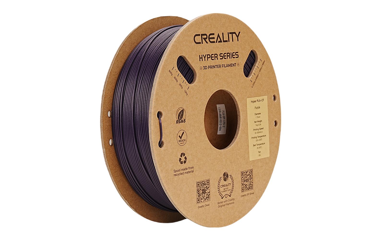 Creality 3D-Drucker-Filament Hyper PLA (Karbonfaser) 1,75 mm Violett, 1 kg – für Creality K1-C, K1 Max