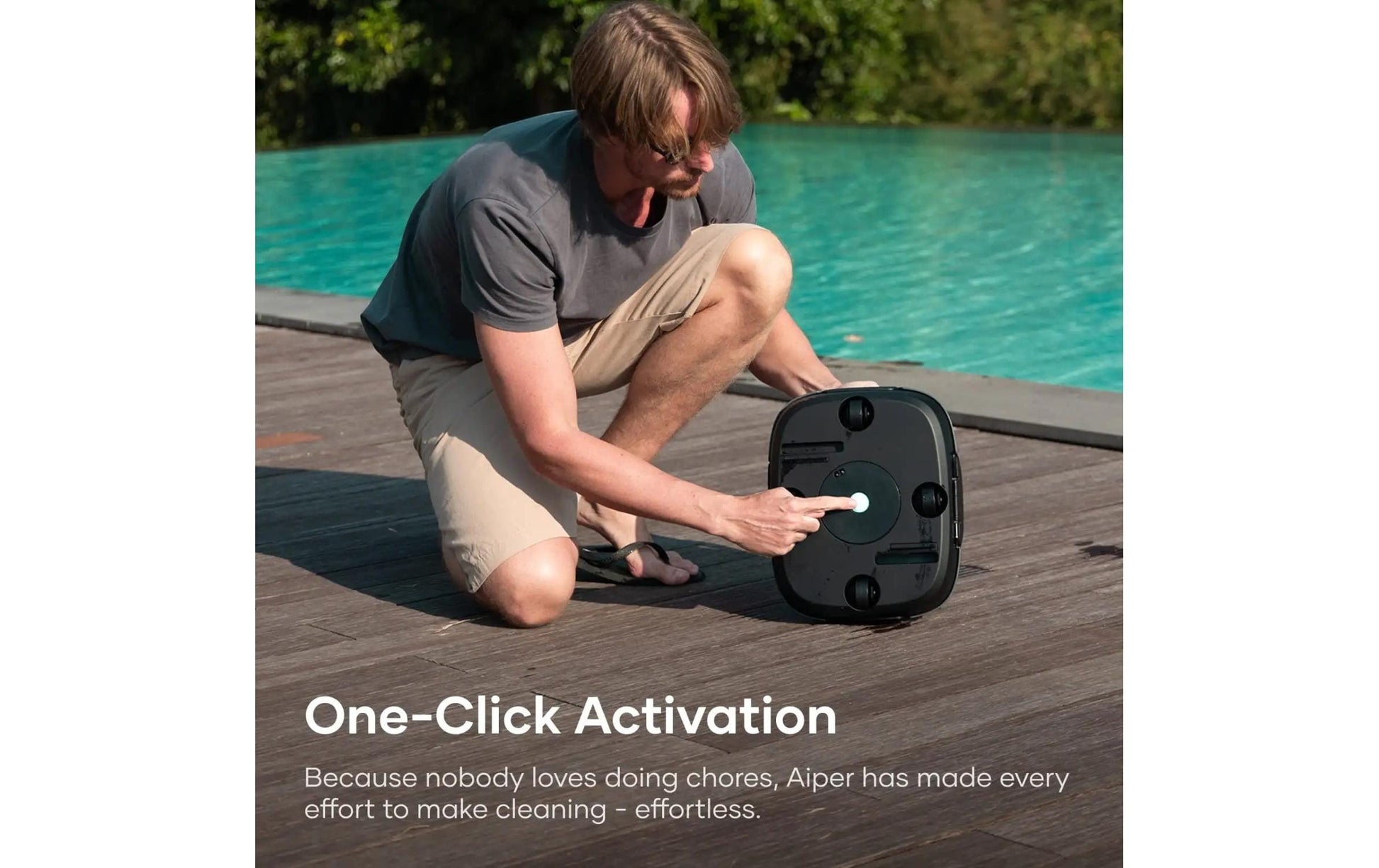 Aiper Roboter-Pool-Reiniger Scuba SE – 80 m², schwarz/grau, 28,0 × 34,3 × 17,0 cm
