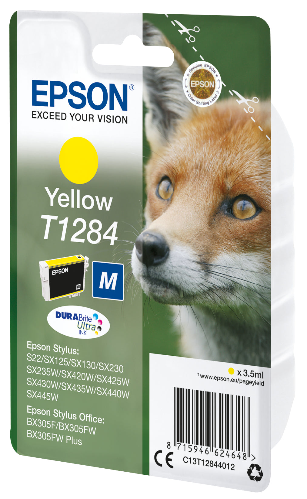Epson Tintenpatrone T1284, Gelb, 225 Seiten – für Inkjet-/Multifunktionsgeräte