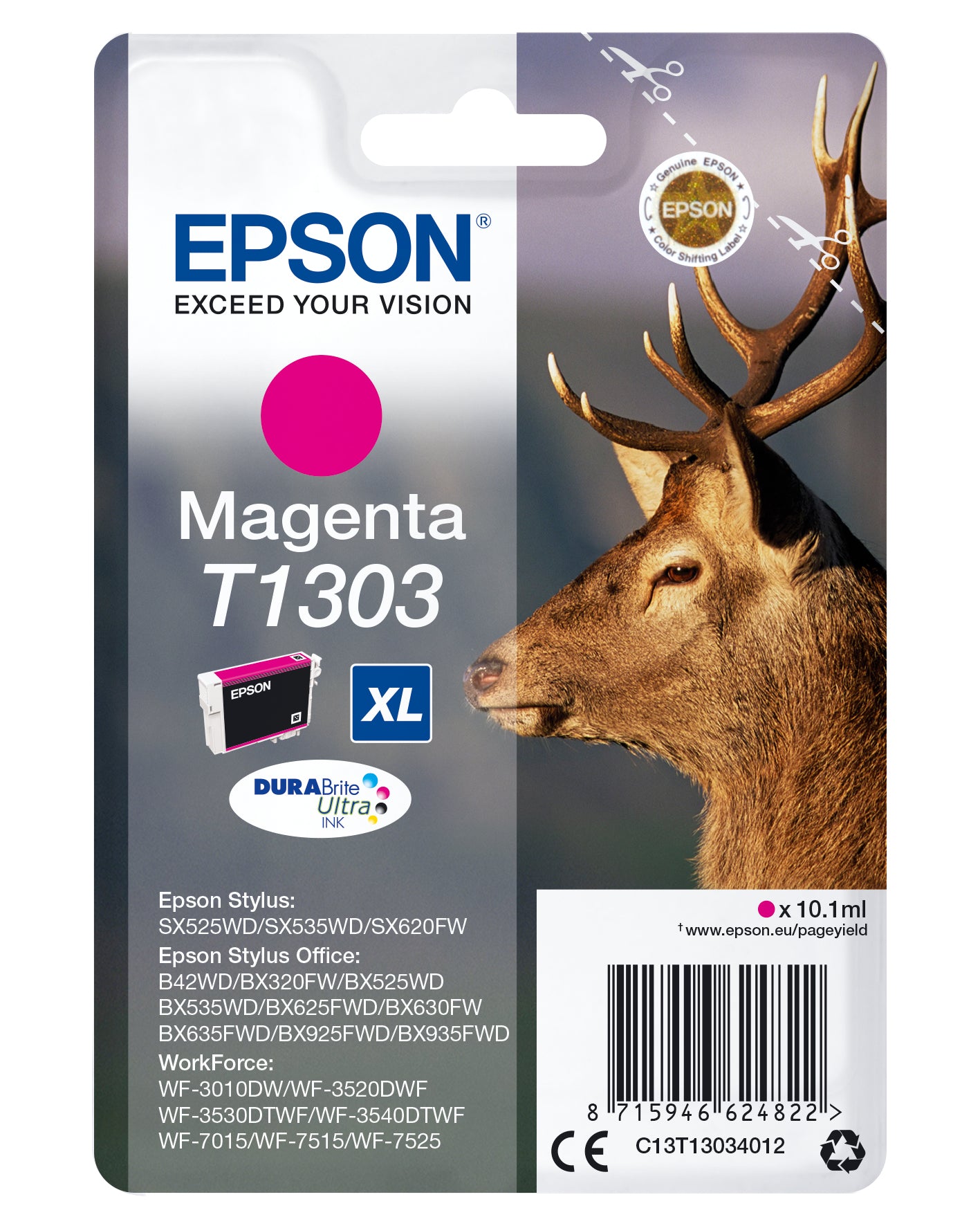 Epson Tintenpatrone T1303, Magenta – für Tintenstrahldrucker/Multifunktionsgeräte