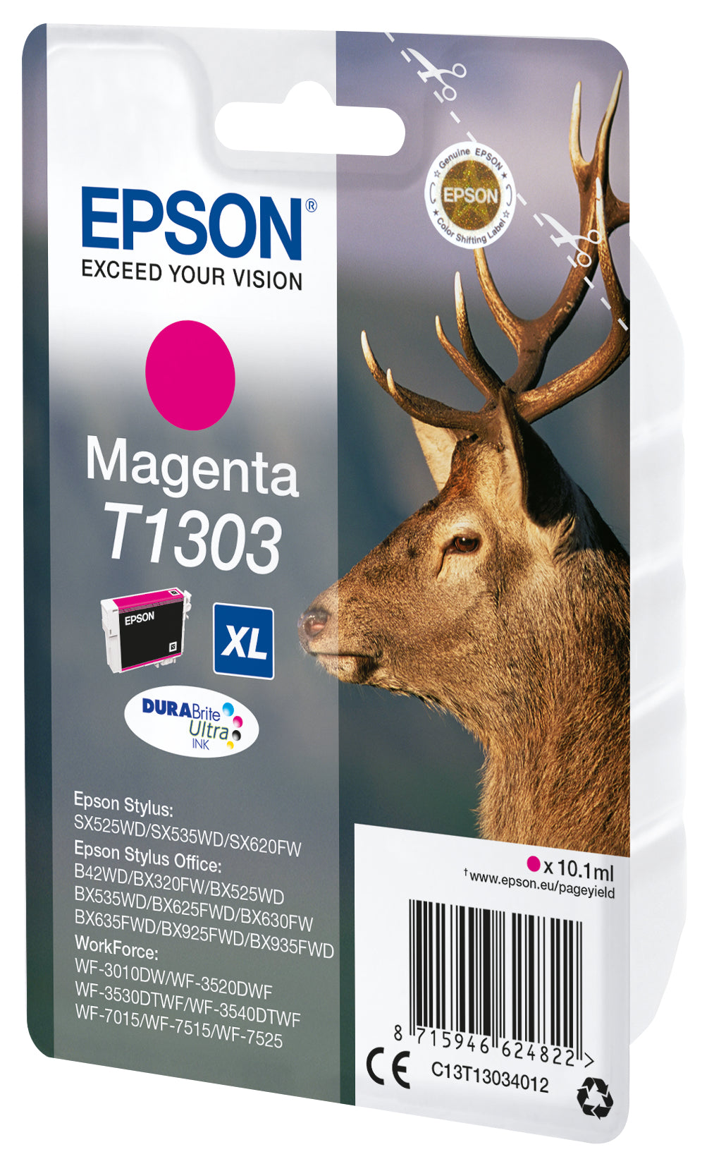 Epson T1303 Magenta Tintenpatrone (Original) – 10,1 ml – für WorkForce WF-3520DWF/7525/7515