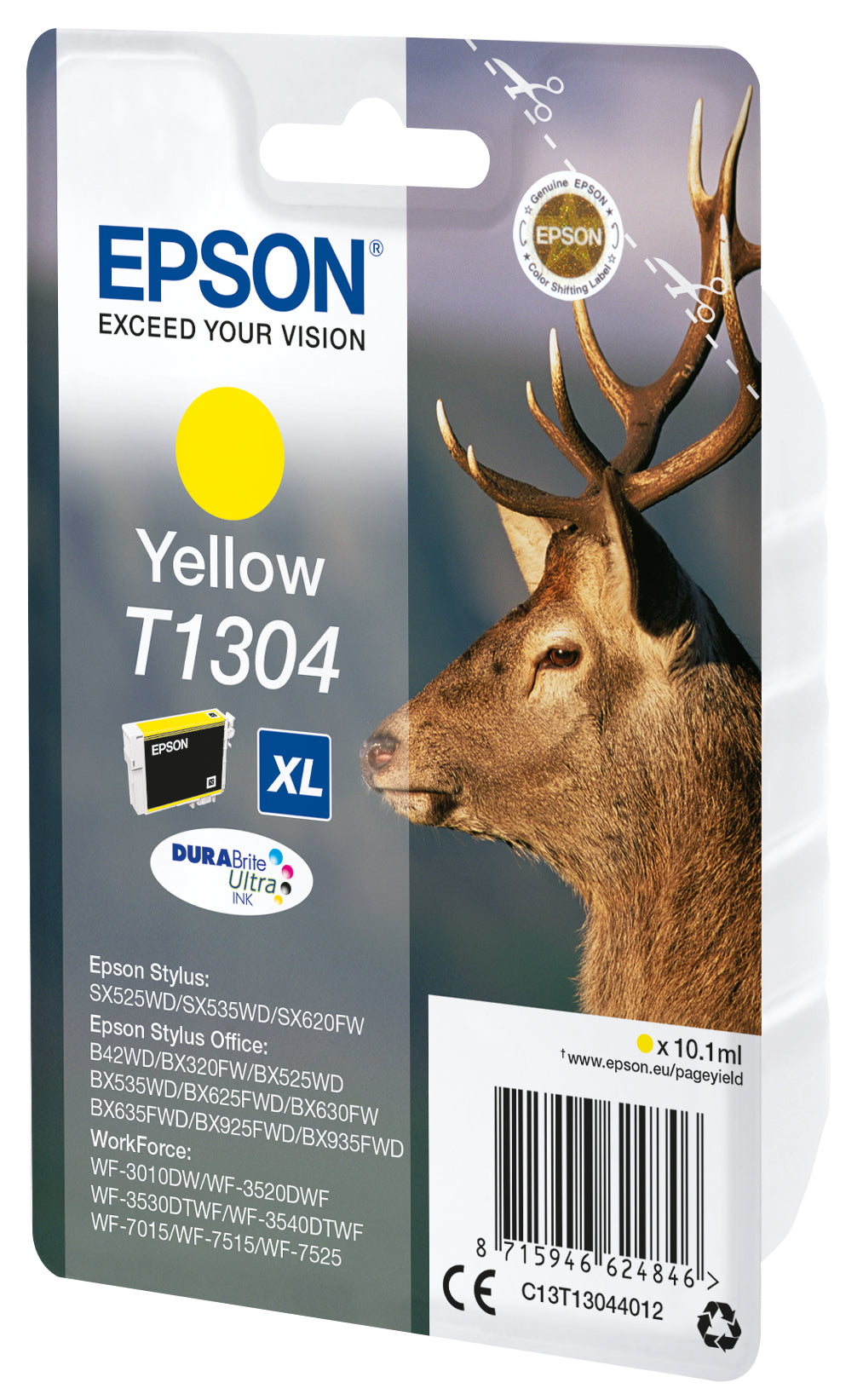 Epson T1304 Gelbe Tintenpatrone (Original) – 10,1 ml – für WorkForce WF-3520/7525/7515, Stylus SX620/SX525 …