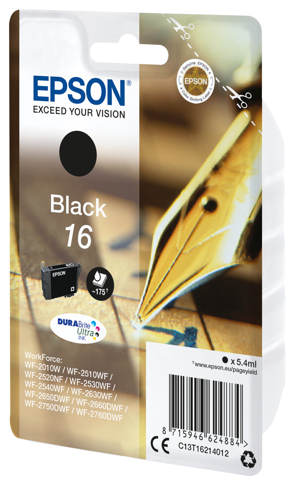 Epson Tintenpatrone 16, Schwarz, 175 Seiten