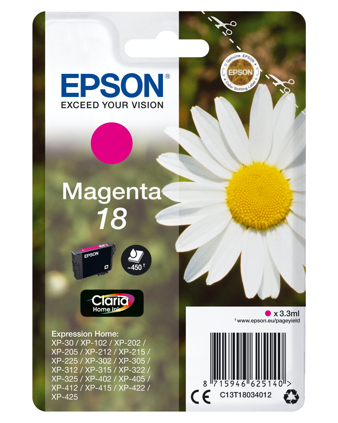Epson Tintenpatrone, Magenta – für Inkjetdrucker/Multifunktionsgeräte