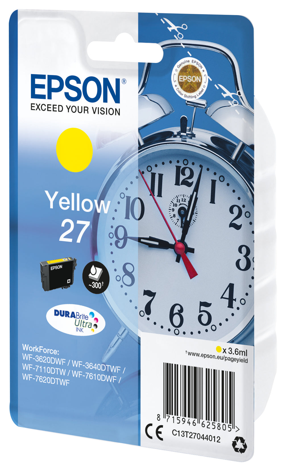 Epson Tintenpatrone 27, Gelb, 3,6 ml