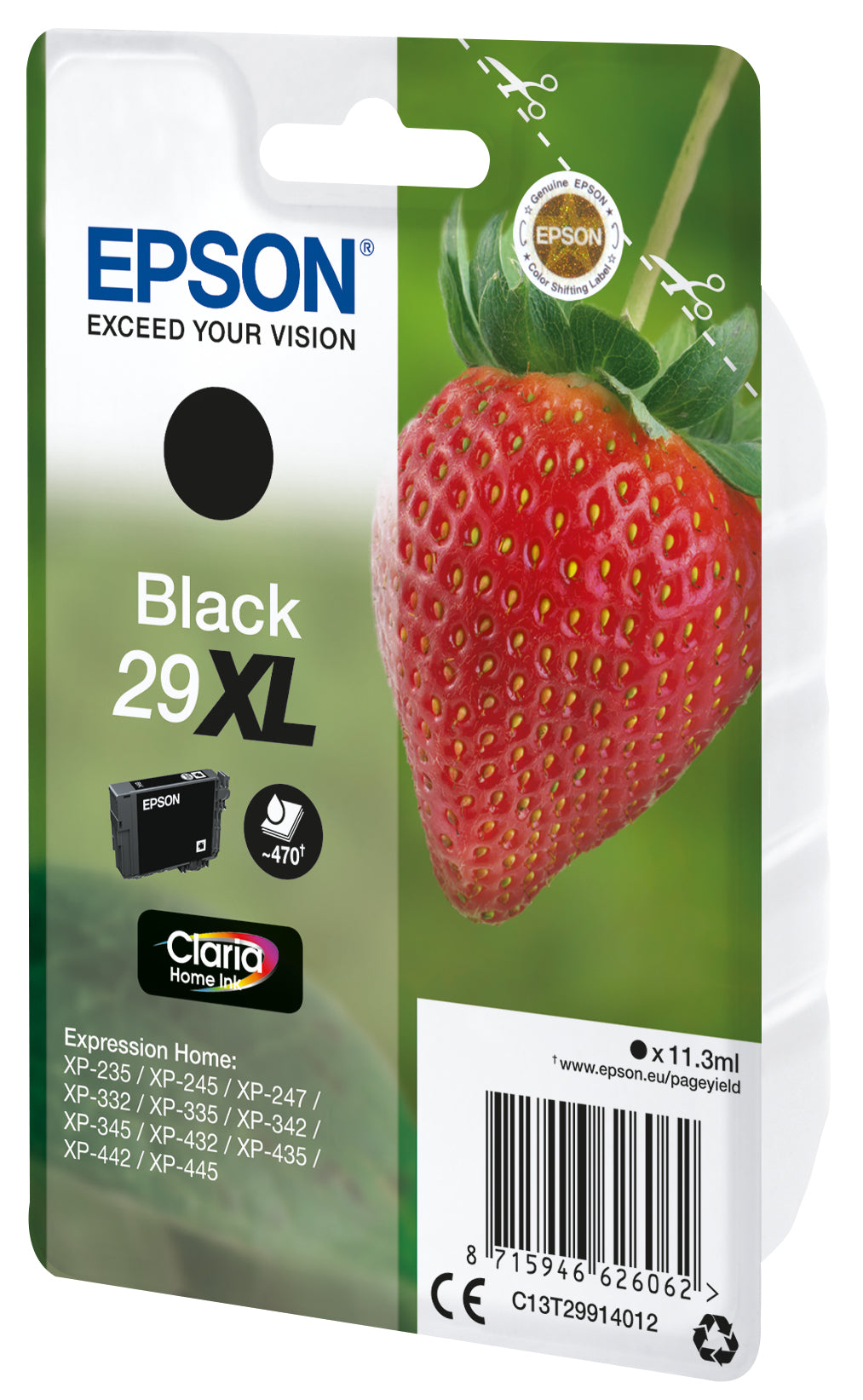Epson Tintenpatrone 29XL, Schwarz, XL, 450 Seiten – für Inkjetdrucker/Multifunktionsgeräte