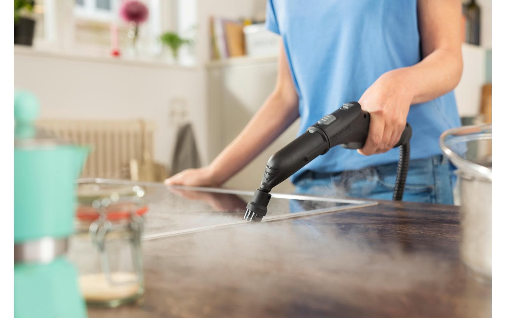 Kärcher Dampfreiniger – 1000 ml, weiss, für harte Böden, Badezimmer