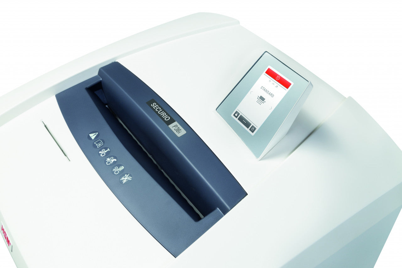 HSM Securio P36i – Aktenvernichter, DIN P-4, Partikelschnitt 4,5 × 30 mm, 145 l
