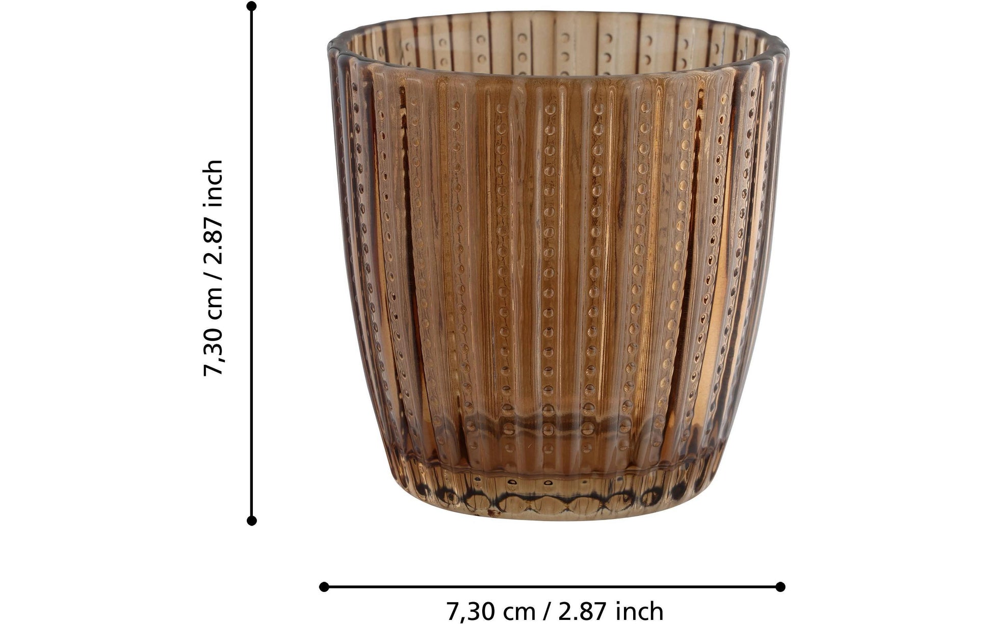EGLO Bezamby Windlicht – Glas, braun – Ø 7,3 × 7,3 cm