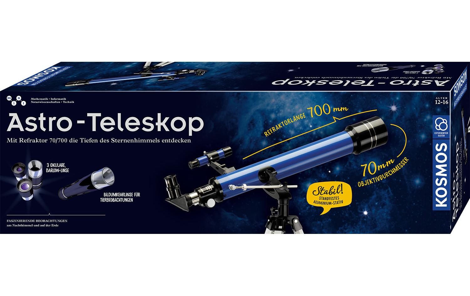 Kosmos Teleskop – Astro, Durchmesser 70 mm, Brennweite 700 mm, 175× Vergrösserung, 12–14 Jahre