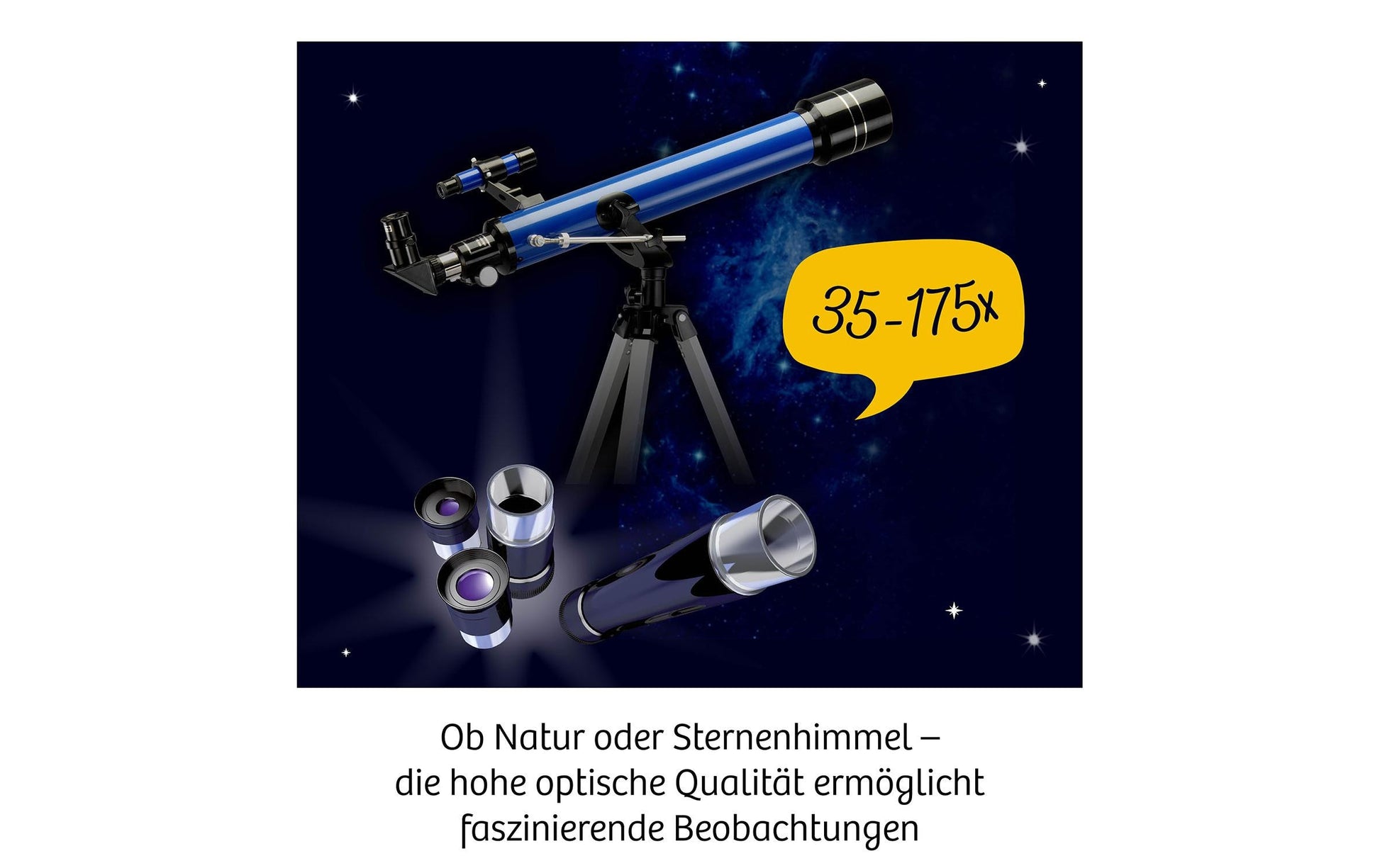Kosmos Teleskop – Astro, Durchmesser 70 mm, Brennweite 700 mm, 175× Vergrösserung, 12–14 Jahre