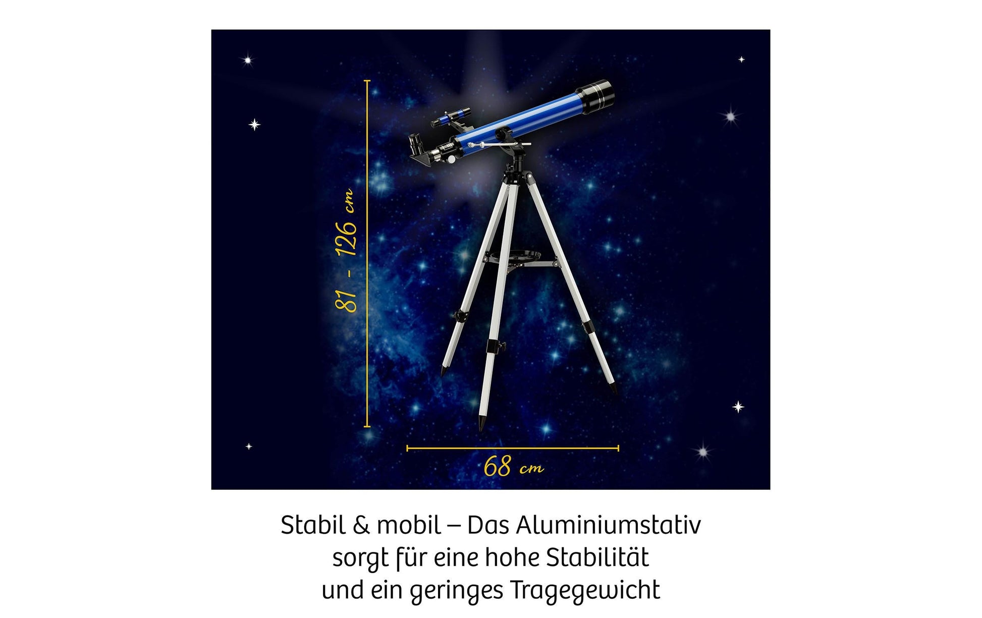 Kosmos Teleskop – Astro, Durchmesser 70 mm, Brennweite 700 mm, 175× Vergrösserung, 12–14 Jahre