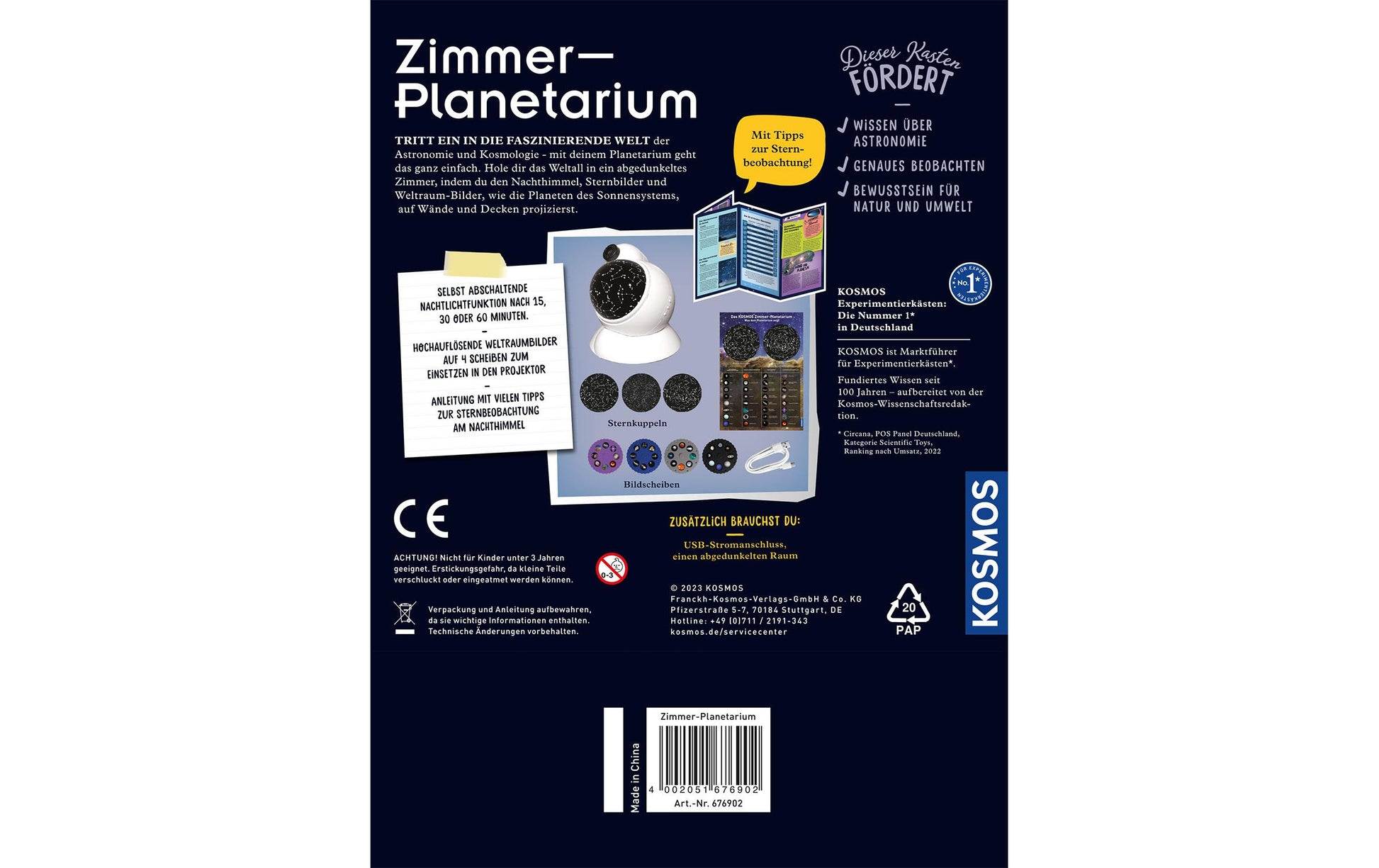 Kosmos Planetarium – Zimmer-Planetarium, 2 Projektoren, 4 Bildscheiben, ab 8 Jahren