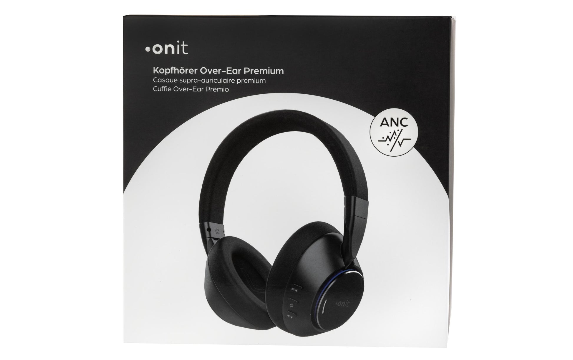 ONIT Over-Ear Kopfhörer – Bluetooth, ANC, Mikrofon, USB-C – Schwarz – bis 25 h