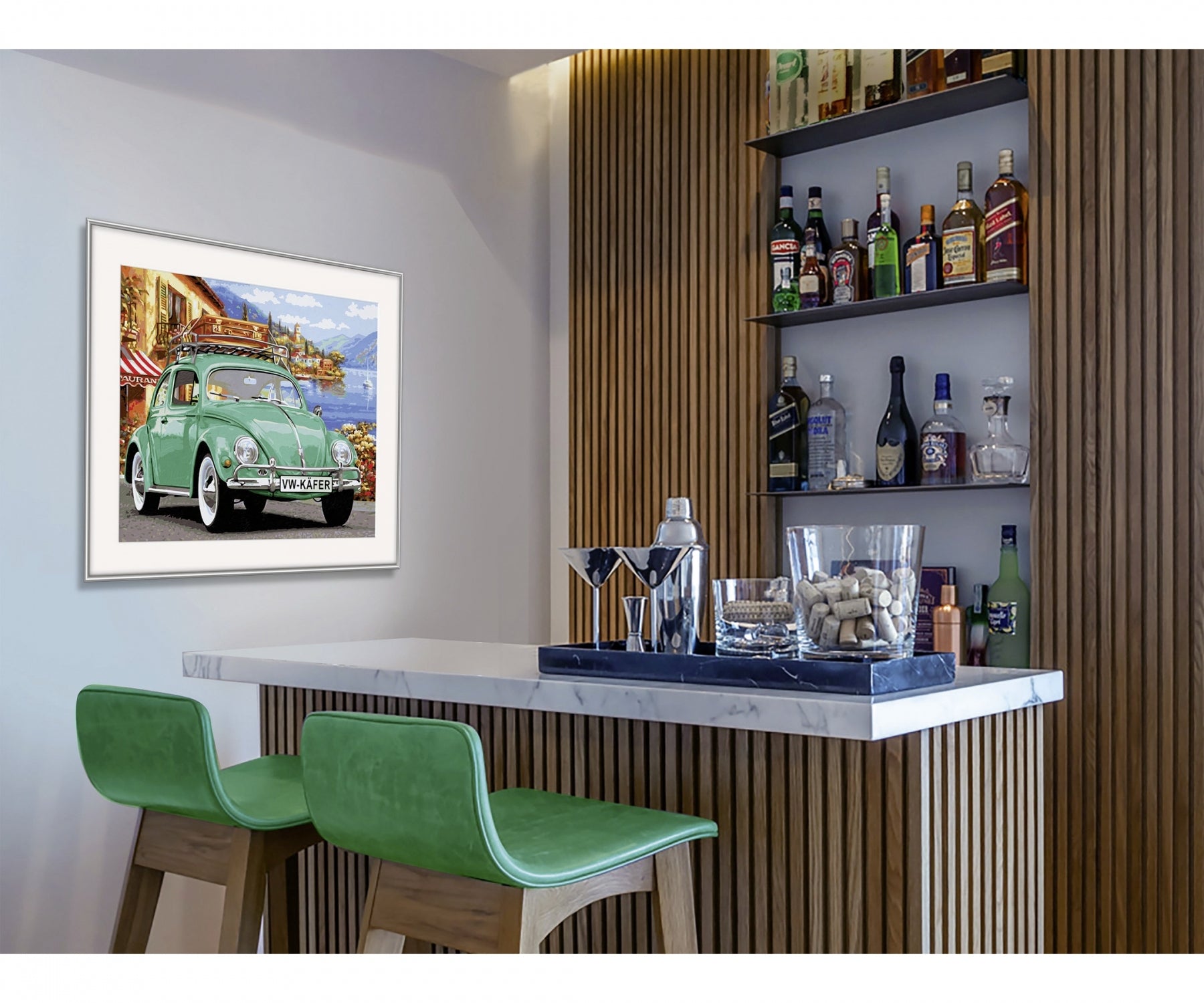 Schipper Malen-nach-Zahlen-Set – Volkswagen Käfer – 40 × 50 cm – 24 Farben – ab 14 Jahren