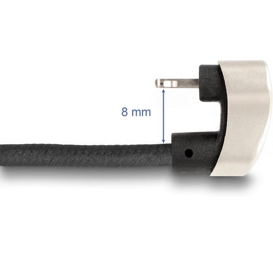 DeLOCK Daten- & Ladekabel – USB-C auf Lightning 2 m, geflochten, Schwarz – für iPhone/iPad