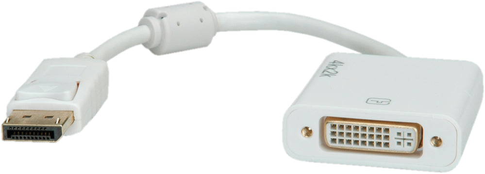 ROLINE DisplayPort zu DVI Adapter – 4K (3840 × 2160) @ 30 Hz, 0,15 m, aktiv, grau