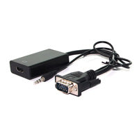 VALUE Adapter VGA zu HDMI – bis 1920 × 1200 @ 60 Hz, 0,15 m, Micro-B USB Strom, Audio eingebettet – Schwarz