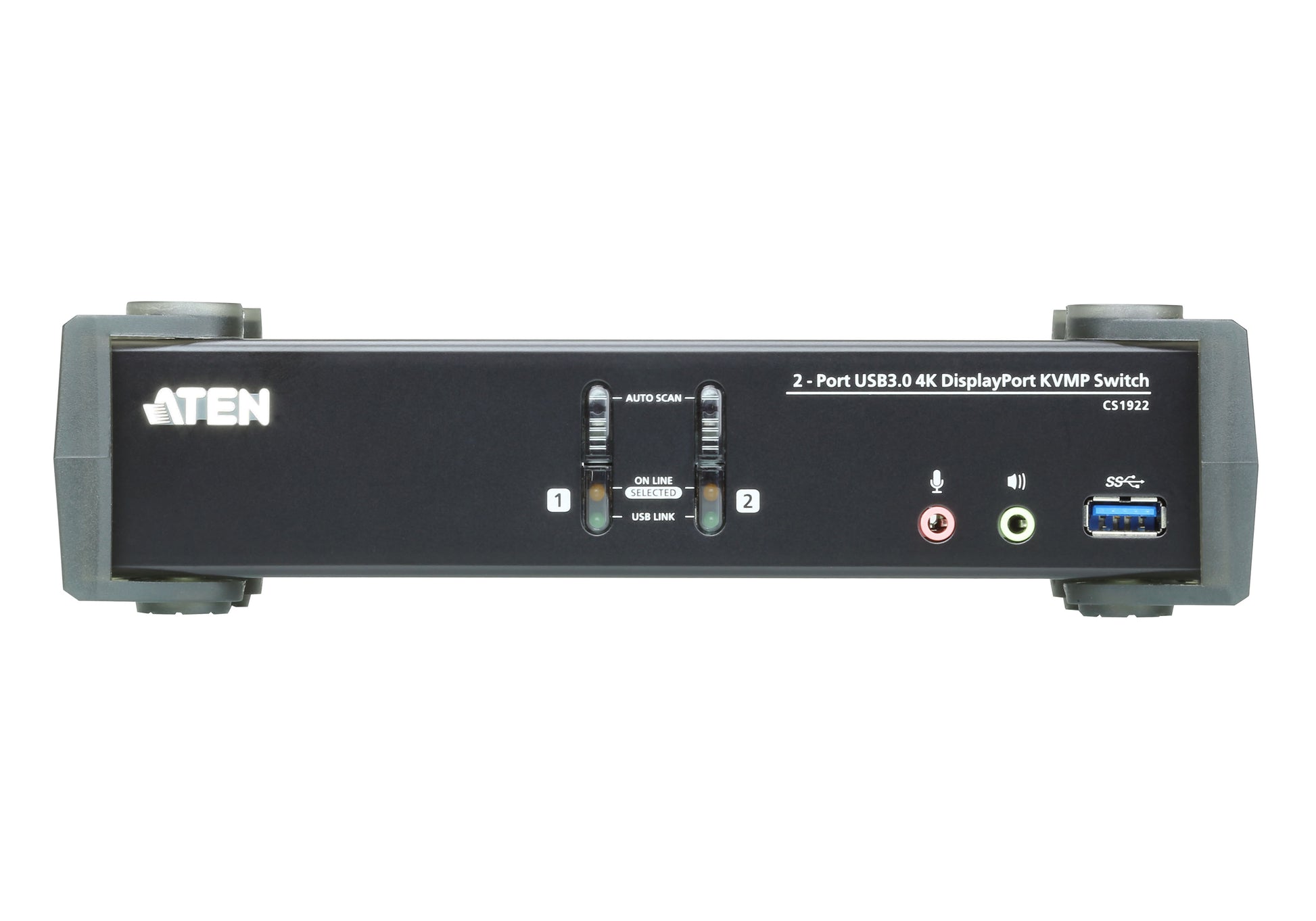 ATEN CS1922 – KVM-Switch, DisplayPort/USB 3.2 Gen 1/Audio (3,5 mm), 4K (4096 × 2160), HDCP, Hot-Plug
