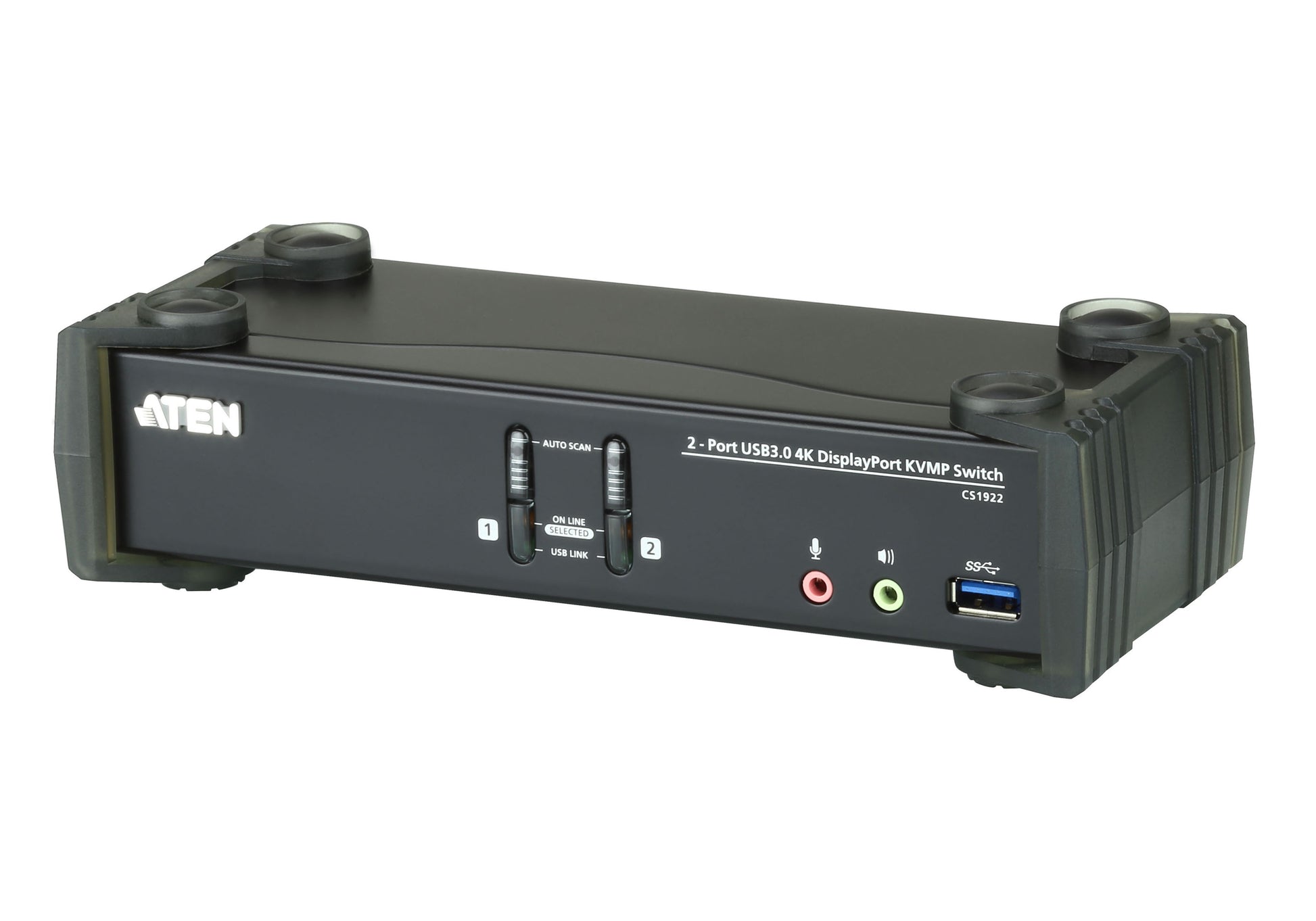 ATEN CS1922 – KVM-Switch, DisplayPort/USB 3.2 Gen 1/Audio (3,5 mm), 4K (4096 × 2160), HDCP, Hot-Plug