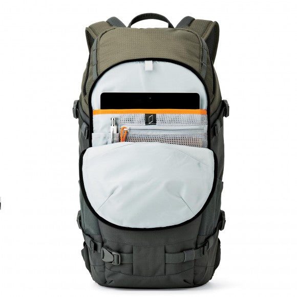 Lowepro Flipside Trek BP350AW Kamerarucksack – Tablet-Fach 10" – Regenschutz – für DSLR – Grau/Grün