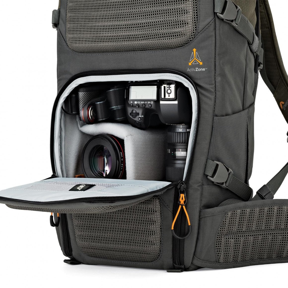 Lowepro Flipside Trek BP350AW Kamerarucksack – Tablet-Fach 10" – Regenschutz – für DSLR – Grau/Grün