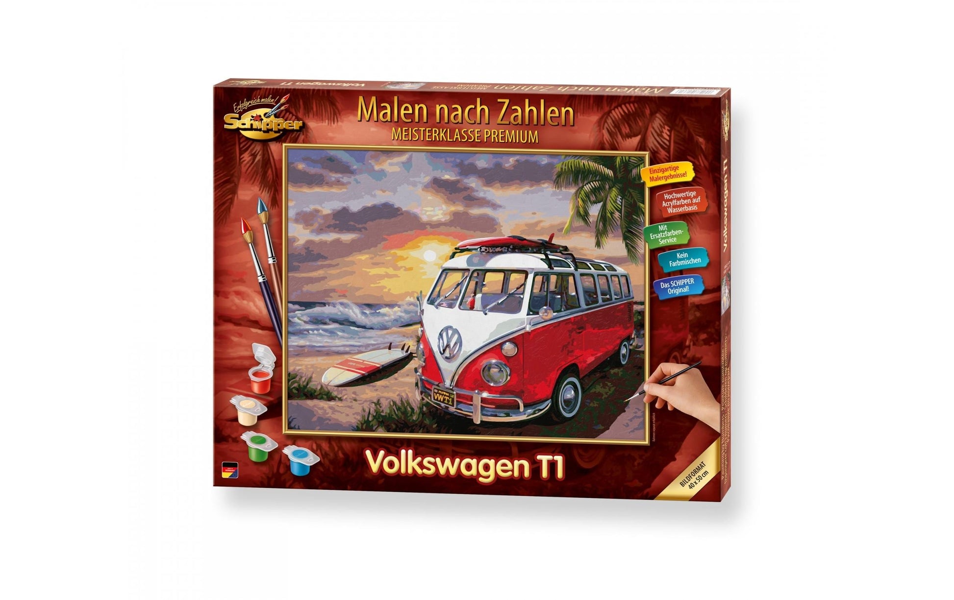 Schipper Malen-nach-Zahlen-Set – Volkswagen T1 – 50 × 40 cm – ab 14 Jahren