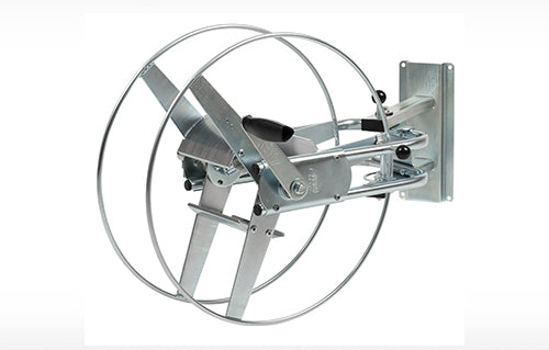 Alba-Krapf Status S Wandschlauchhalter 50,5 m – mit weichem Griff, 3/4" Anschluss, Silber, Stahl