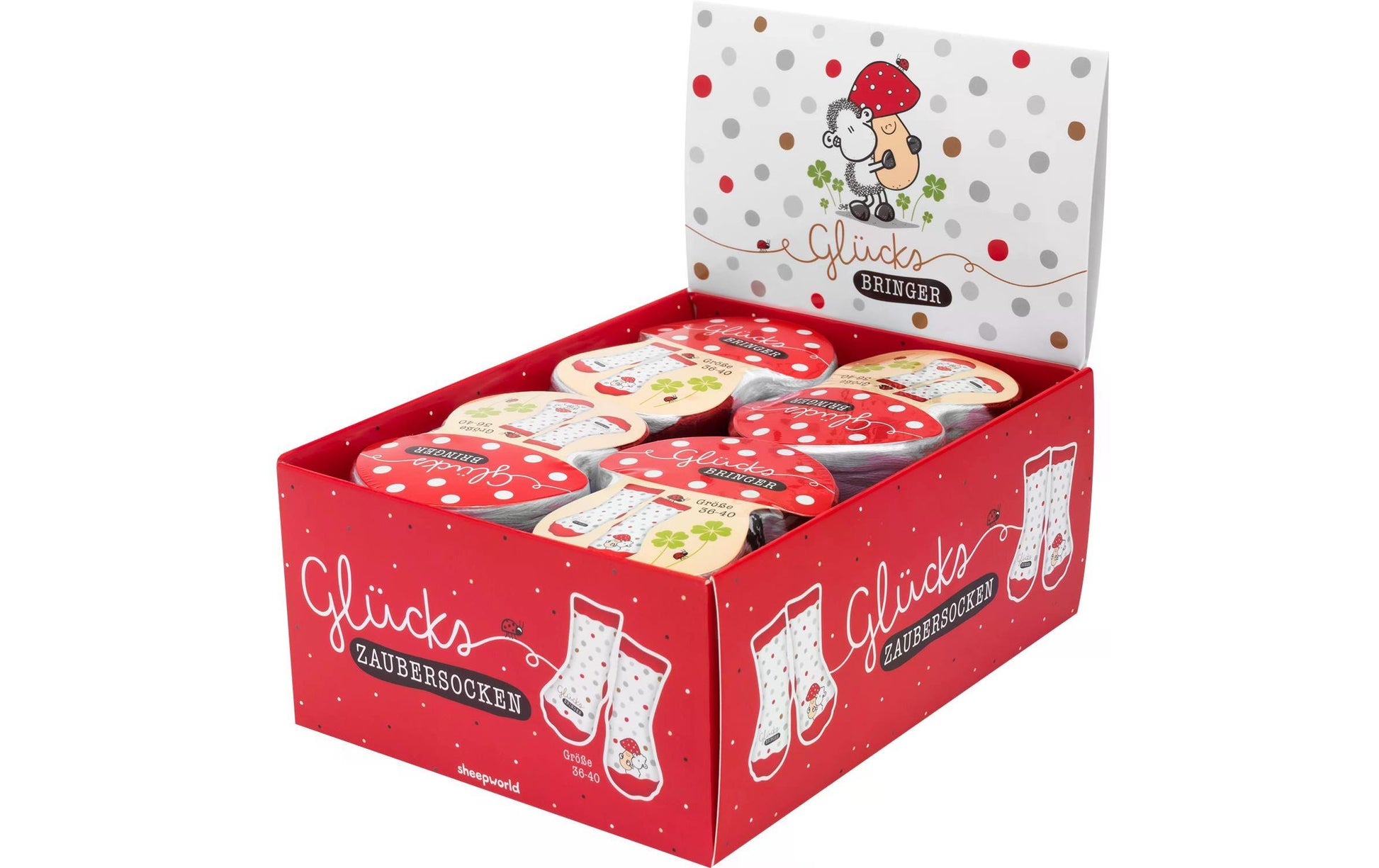 Sheepworld Socken – Grösse 36–40, Weiss/Grau, 80% Baumwolle/15% Nylon/5% Elasthan, 8er-Pack