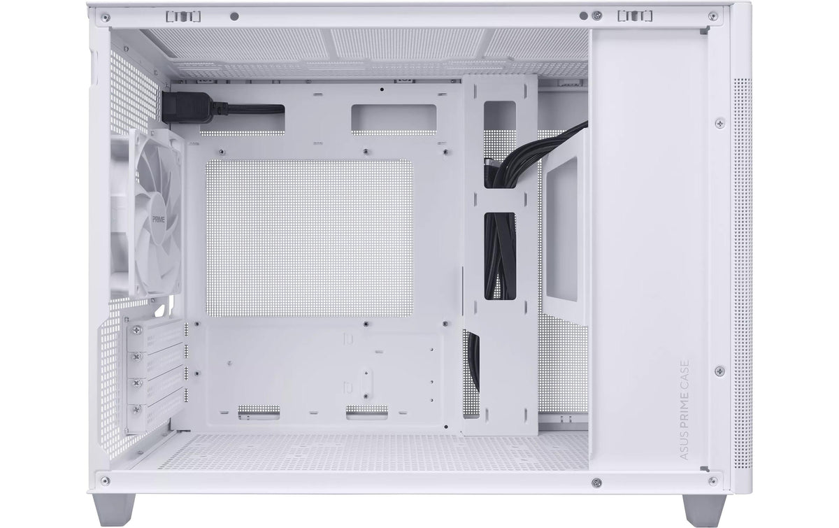 ASUS Prime AP201 – Mini-Tower Gehäuse – Micro-ATX, Weiss, 3×3,5" und 1×2,5", 4 Slots, 1×120 mm Rücklüfter