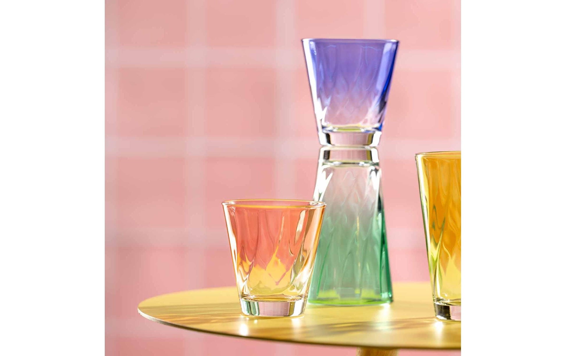 LEONARDO Trinkglas – 0,22 l, Glas, Blau, spülmaschinenfest, 4 Stück