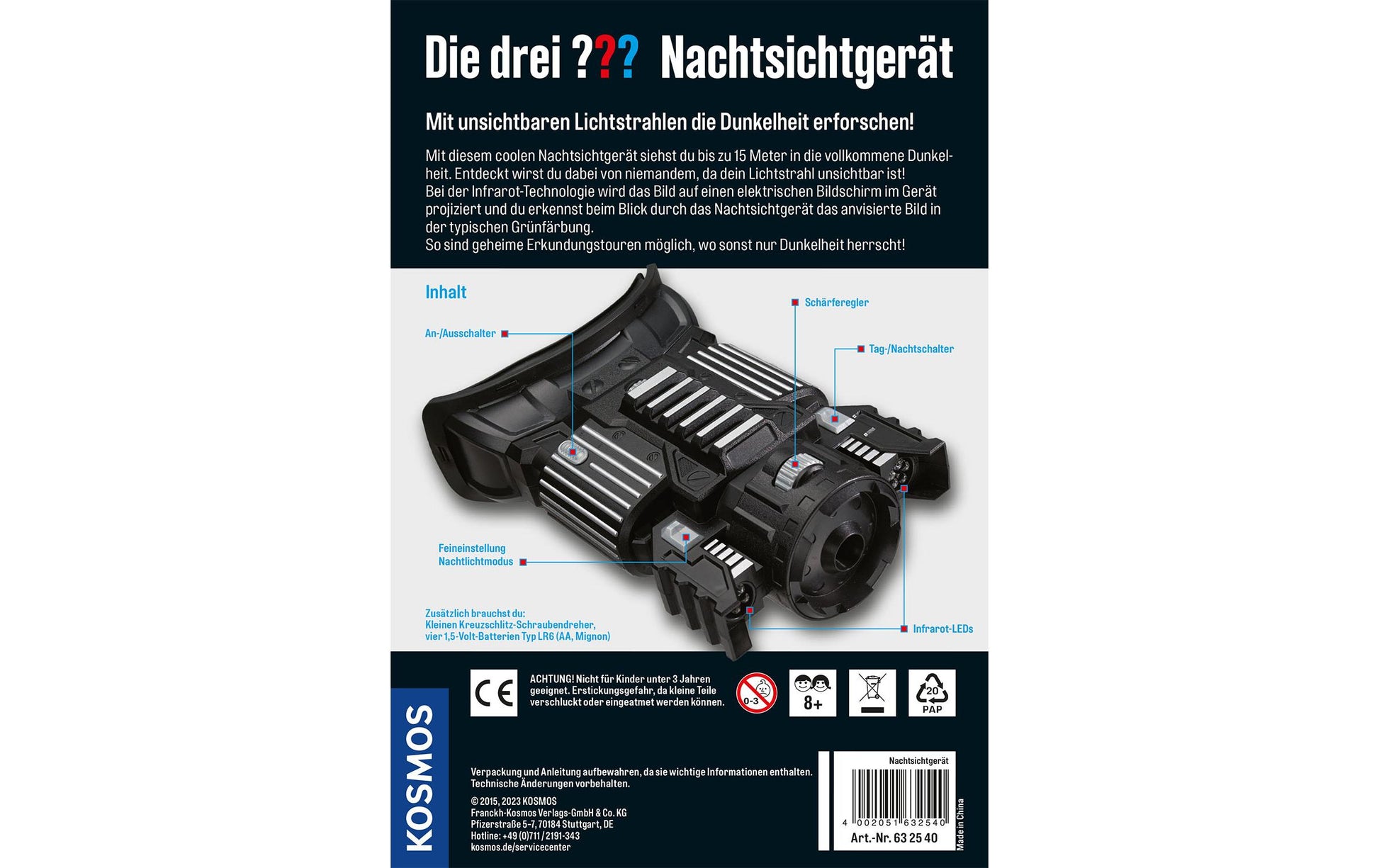 Kosmos Nachtsichtgerät – Detektiv – 4× AA – ab 8 J. – mehrfarbig – 1 Stück