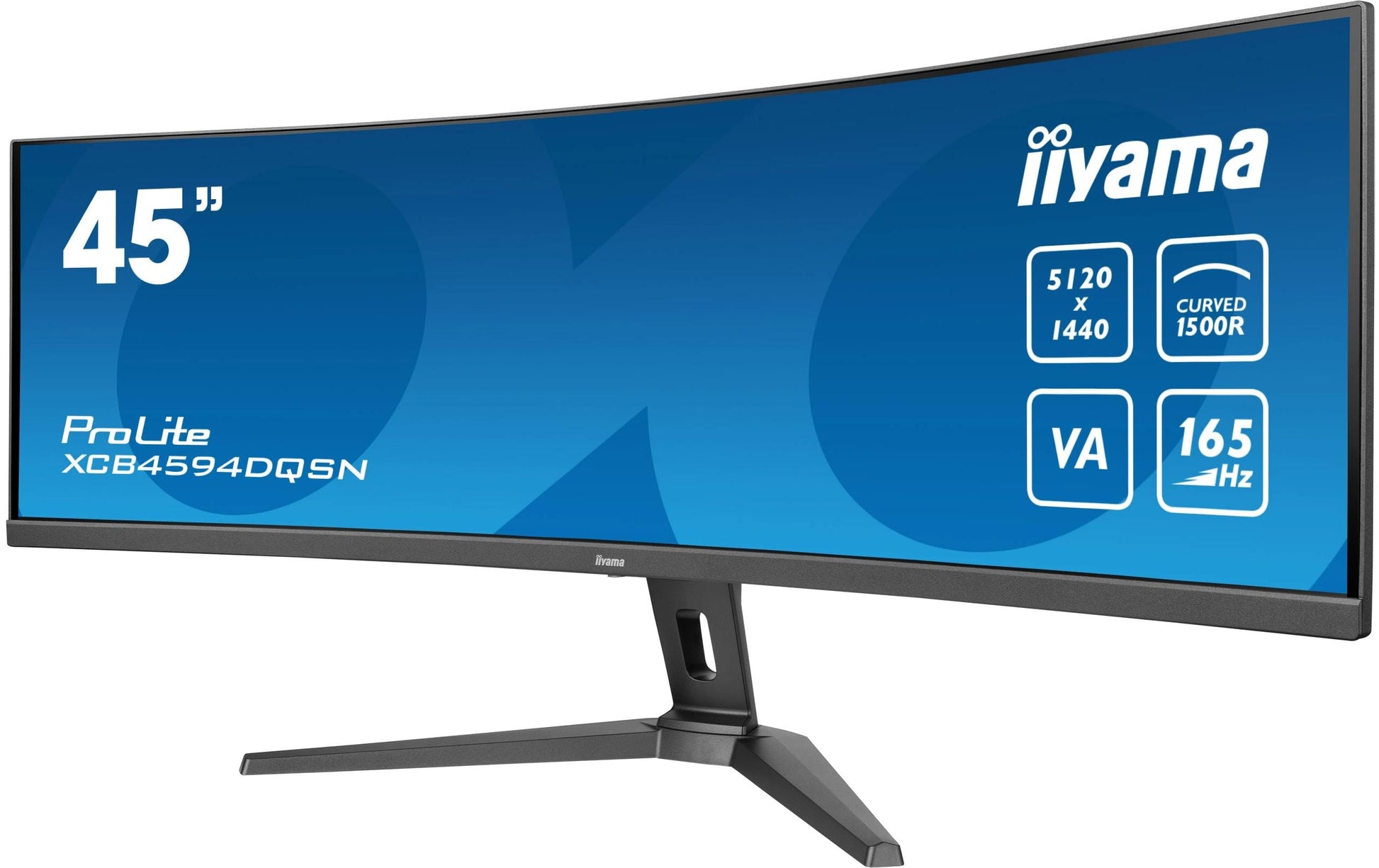 iiyama G-MASTER XCB4594DQSN-B1 – 44,5" Curved, 5120 × 1440 (DQHD), VA, 165 Hz, USB-C 90 W, KVM, LAN