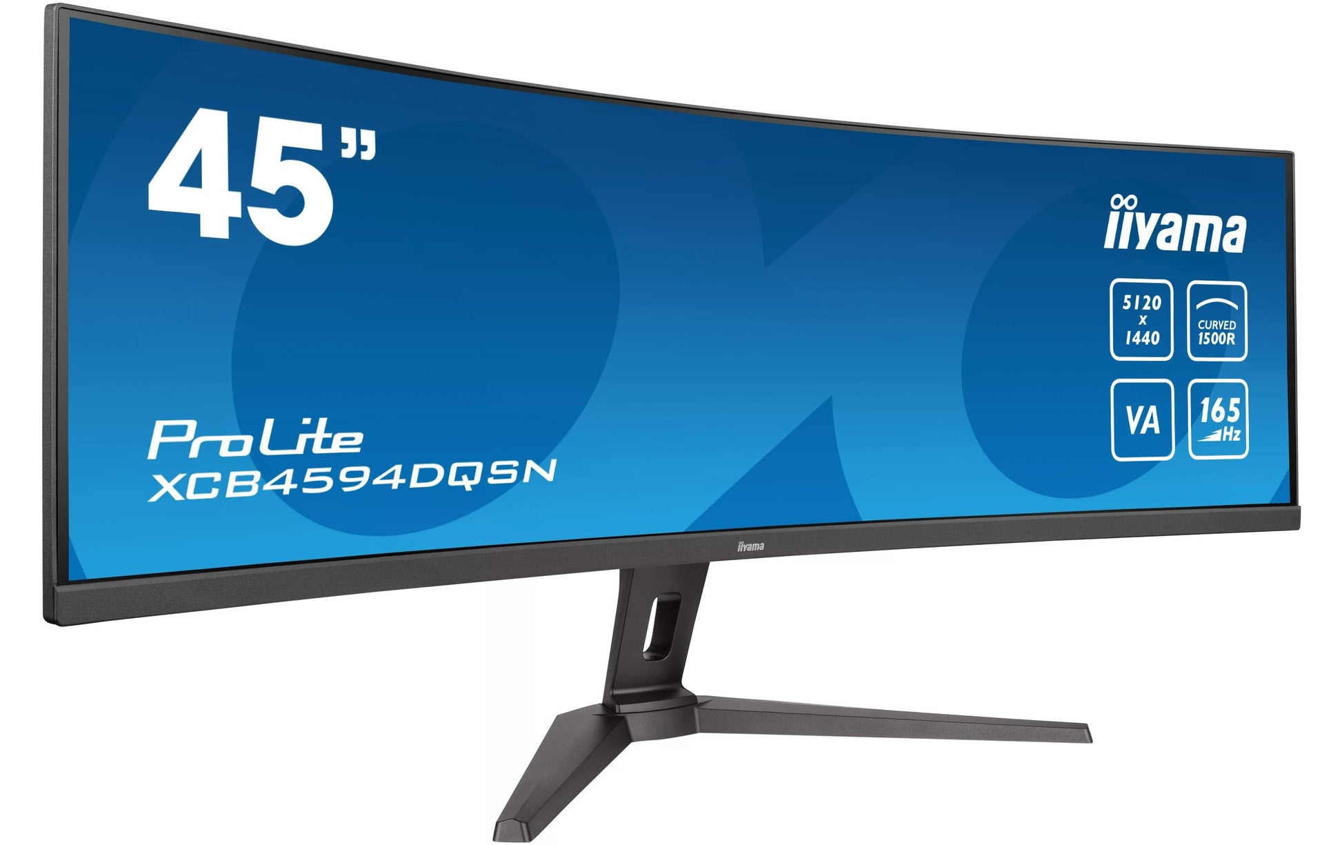 iiyama G-MASTER XCB4594DQSN-B1 – 44,5" Curved, 5120 × 1440 (DQHD), VA, 165 Hz, USB-C 90 W, KVM, LAN