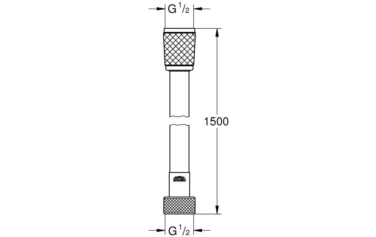 GROHE VitalioFlex Trend Duschbrauseschlauch – 150 cm, Polyethylen (PE), für 1/2", Chrom