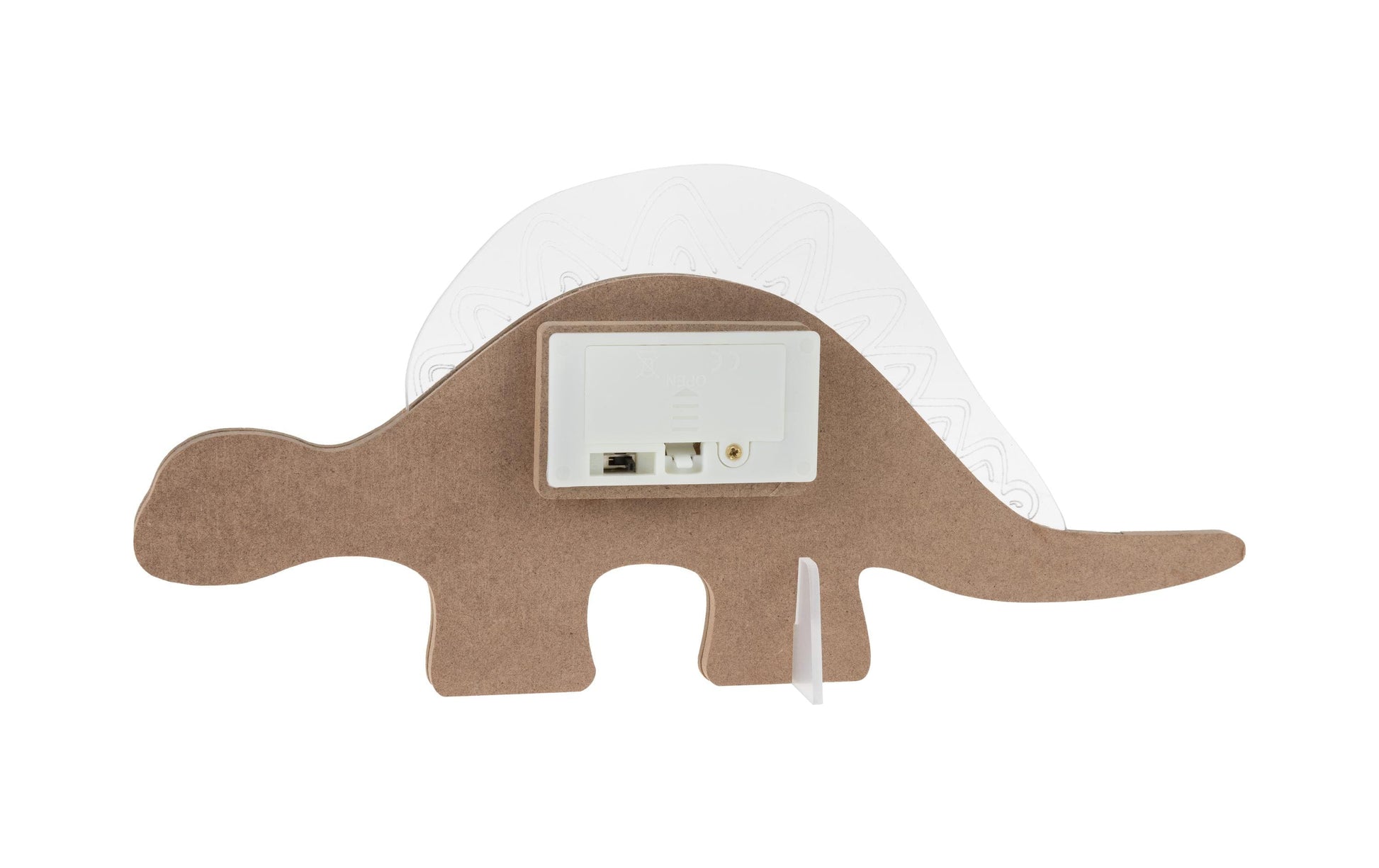 COCON Tischleuchte Dino Holz – LED integriert, warmweiss, batteriebetrieb (2× AA), laufzeit 6 h – Weiss