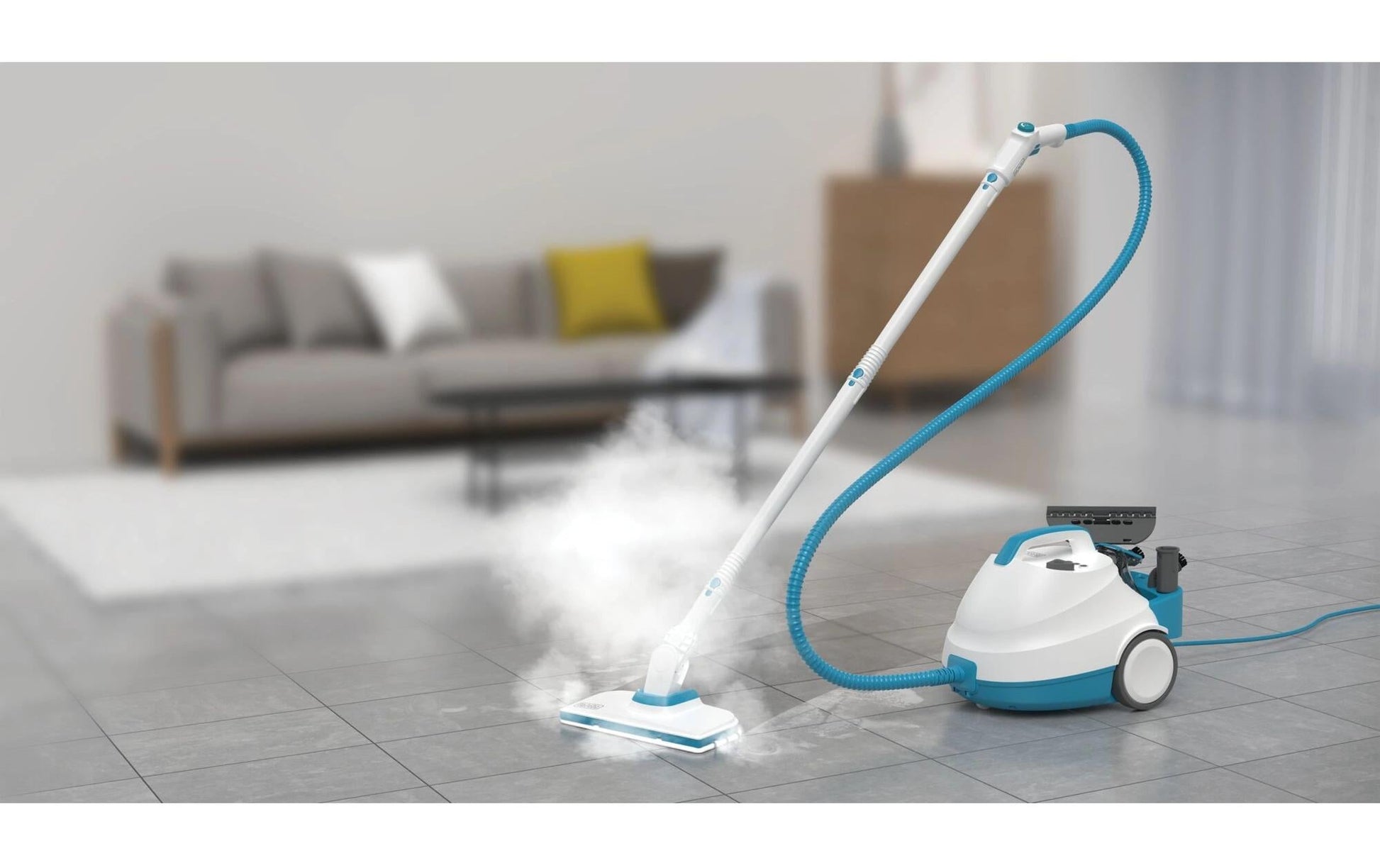 Black & Decker BLACK+DECKER Dampfreiniger – 1200 ml, blau, für Hartböden