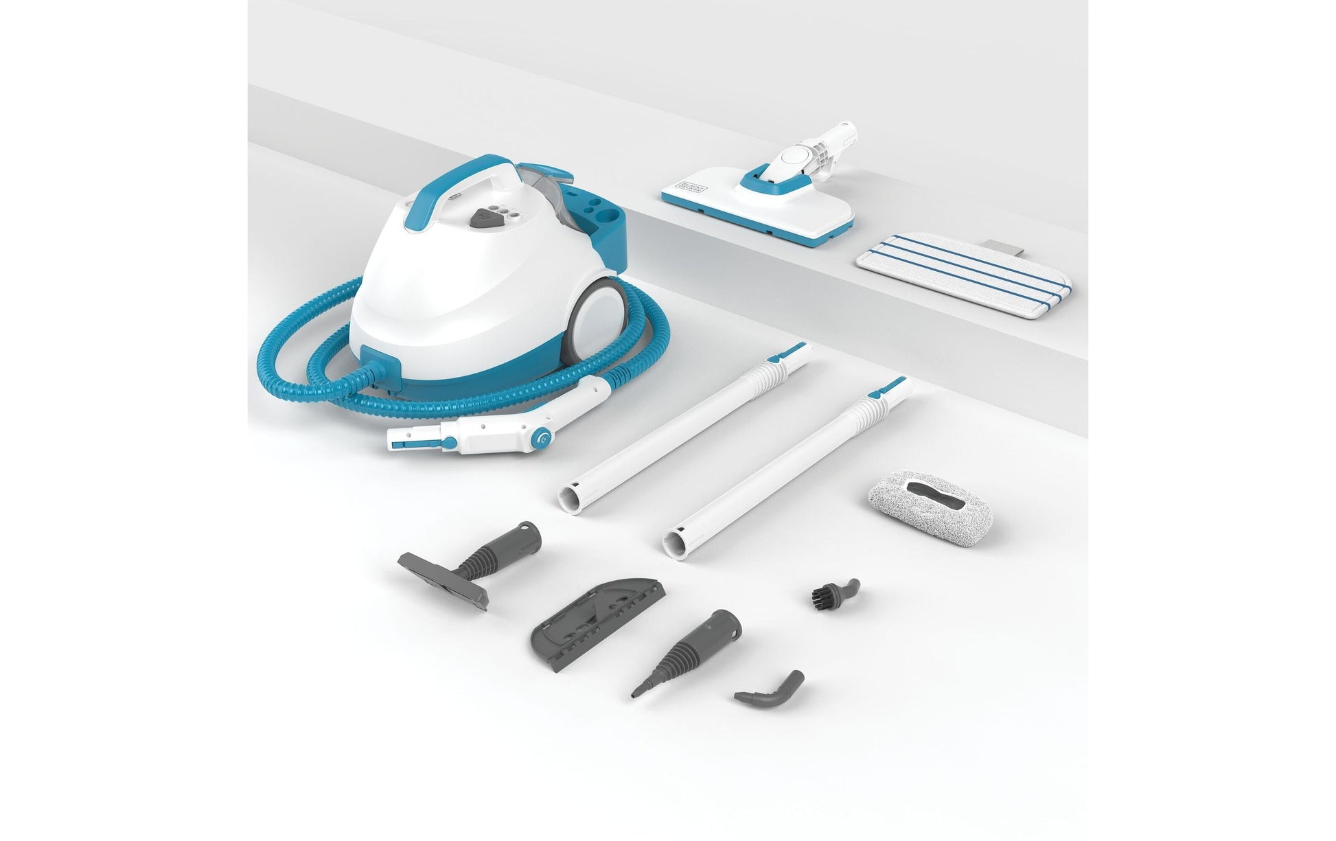 Black & Decker BLACK+DECKER Dampfreiniger – 1200 ml, blau, für Hartböden