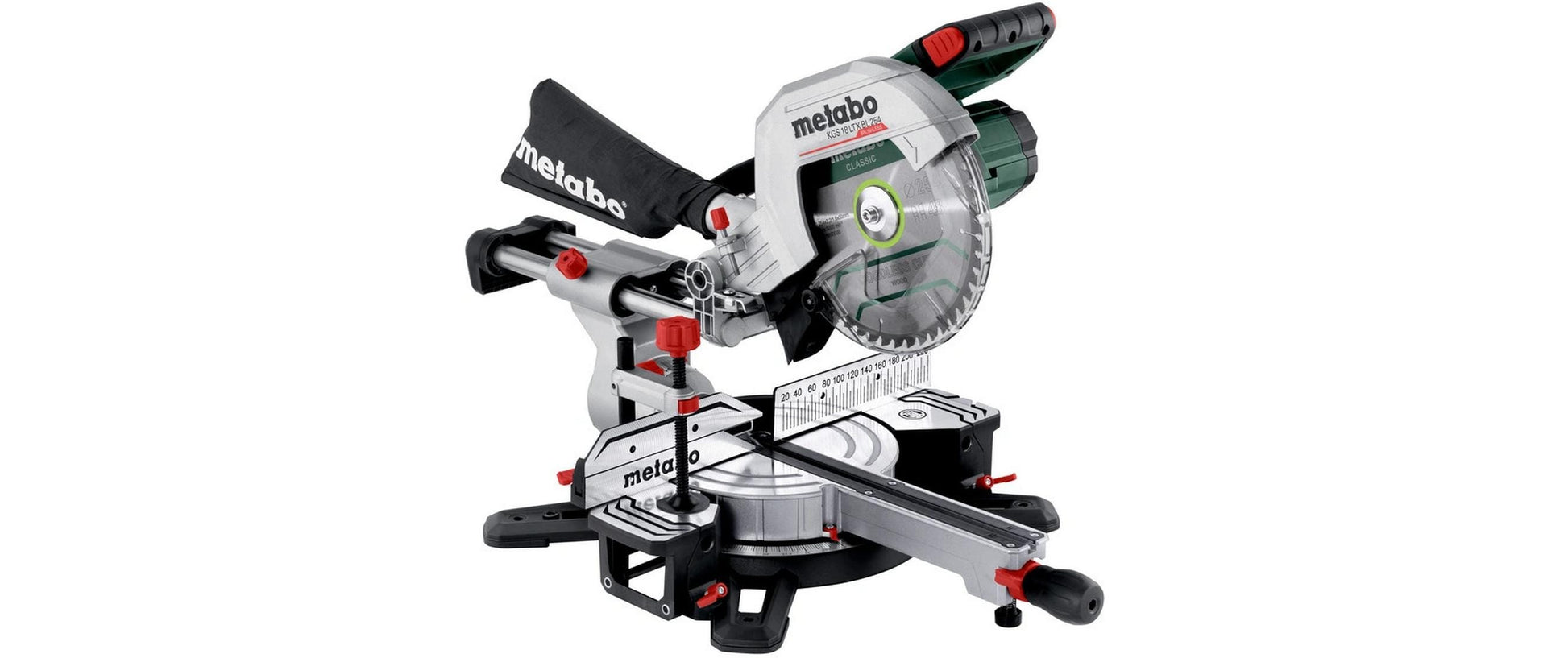 Metabo Akku-Kapp- und Gehrungssäge KGS 18 LTX BL 254 – 18 V (CAS) – Sägeblatt-Ø 254 mm – Solo