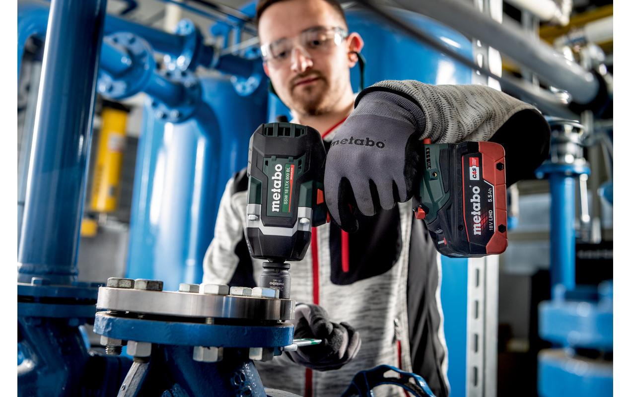 Metabo SSW 18 LTX 800 BL Akku-Schlagschrauber, bürstenlos – 18 V – 5,5 Ah & Ladegerät, Koffer – CAS