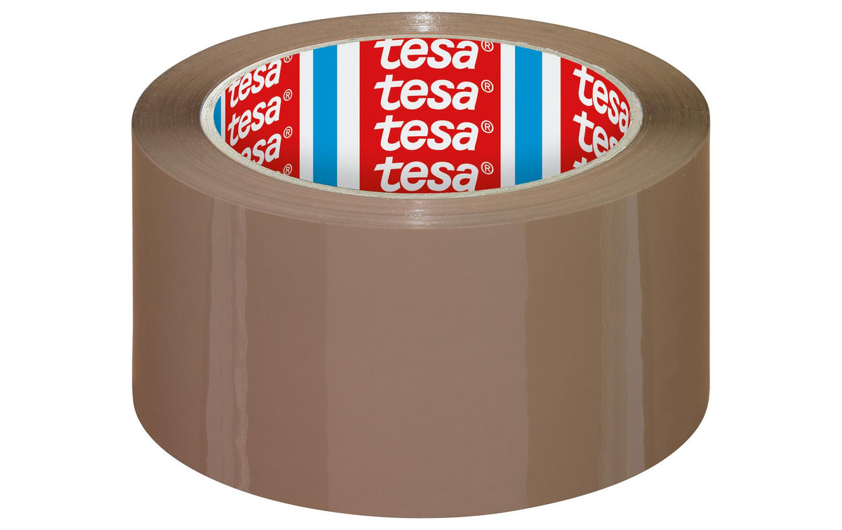 TESA Verpackungsklebeband, PP, braun, geräuscharm – 50 mm × 66 m – 6 Stück