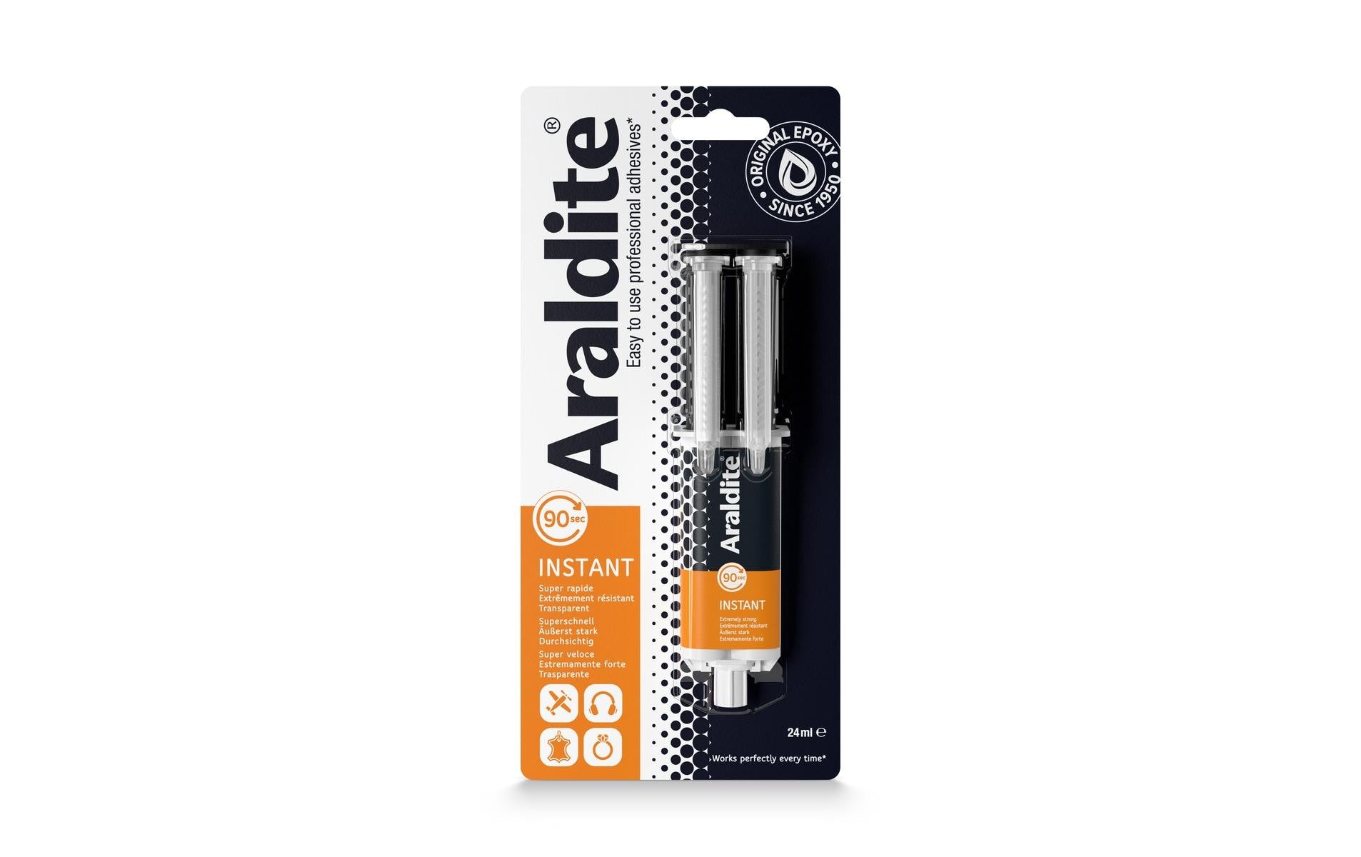 Go-Araldite Araldite Klebstoffentferner Instant Spritze – transparent – 24 ml – für Mauerwerk