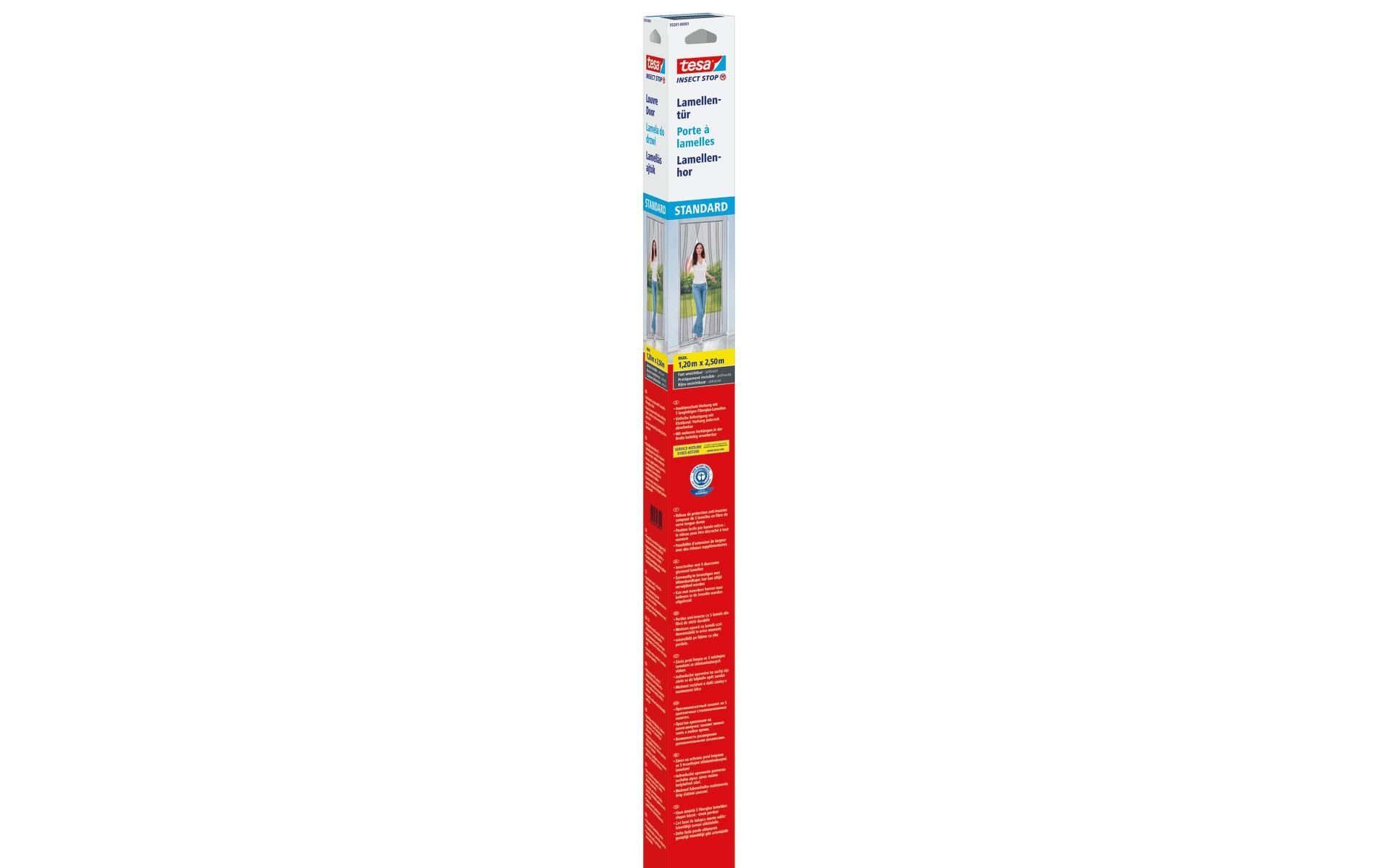 TESA IS Lamella Fliegengitter Tür – 120 × 250 cm – anthrazit – Acrylat-Polymer – Lamellen – für Türen