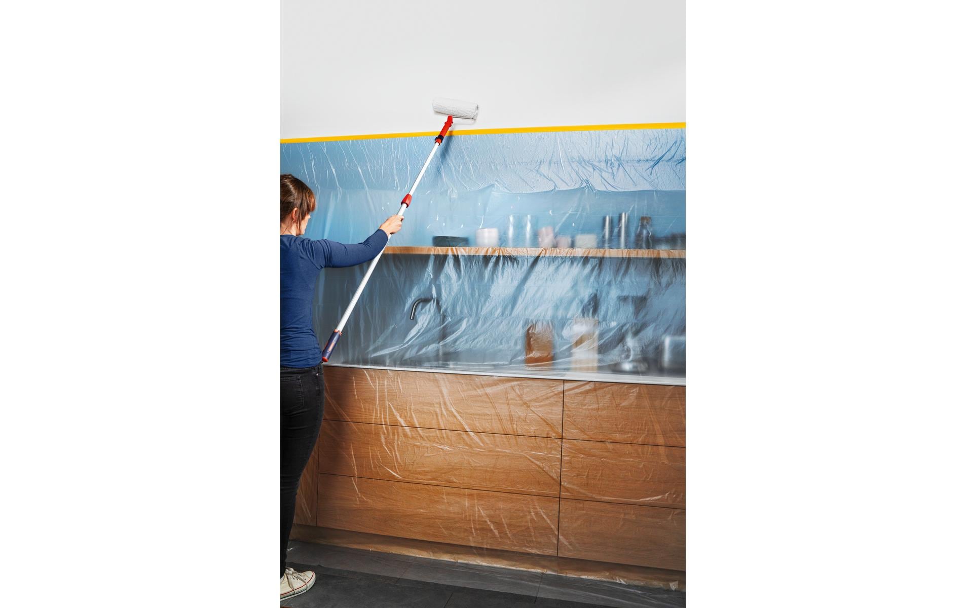 TESA Abdeckfolie mit Band Perfect+, transparent – 1'400 mm × 33 m, innen